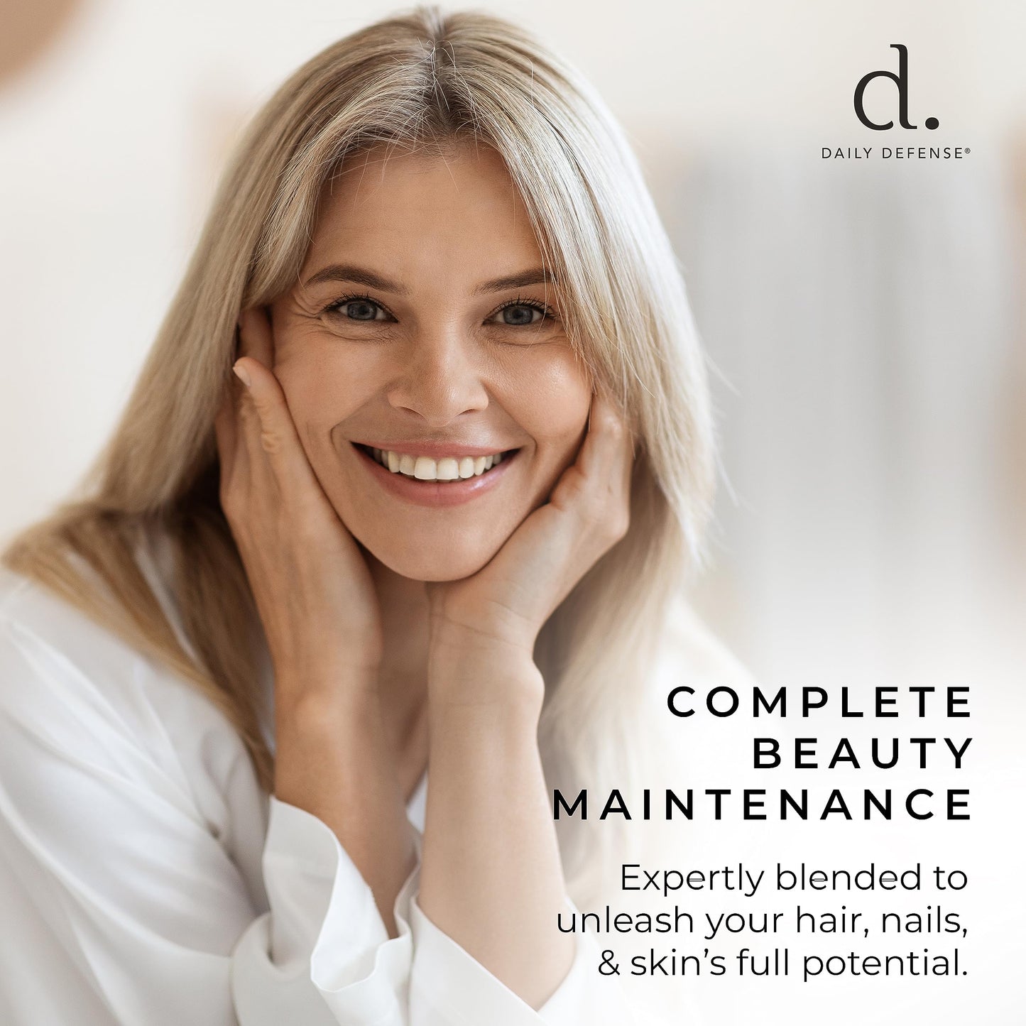 Daily Defense Collagen Supplements for Women - Hair Skin and Nails, 60 Tablets