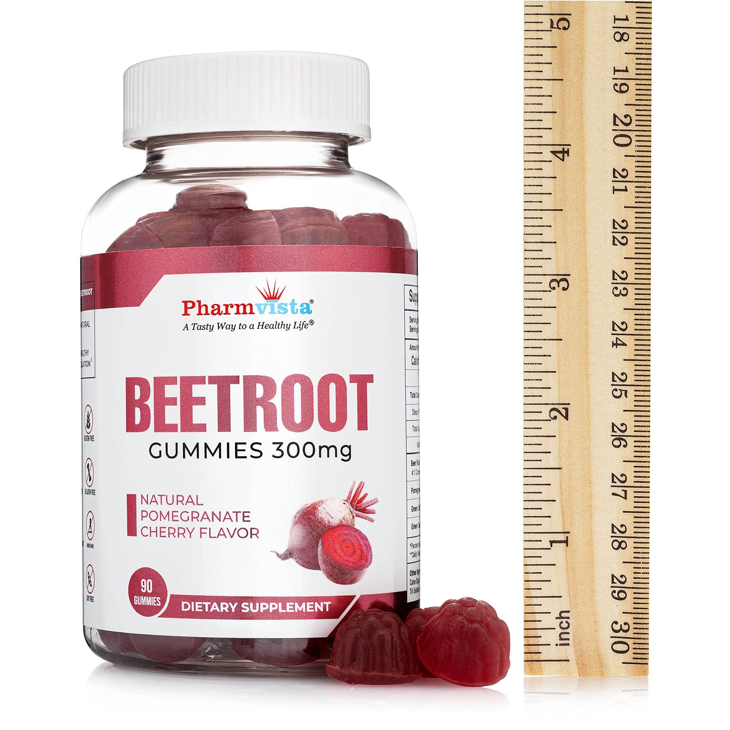Pharmvista Beetroot Gummies 300mg - 90 Count