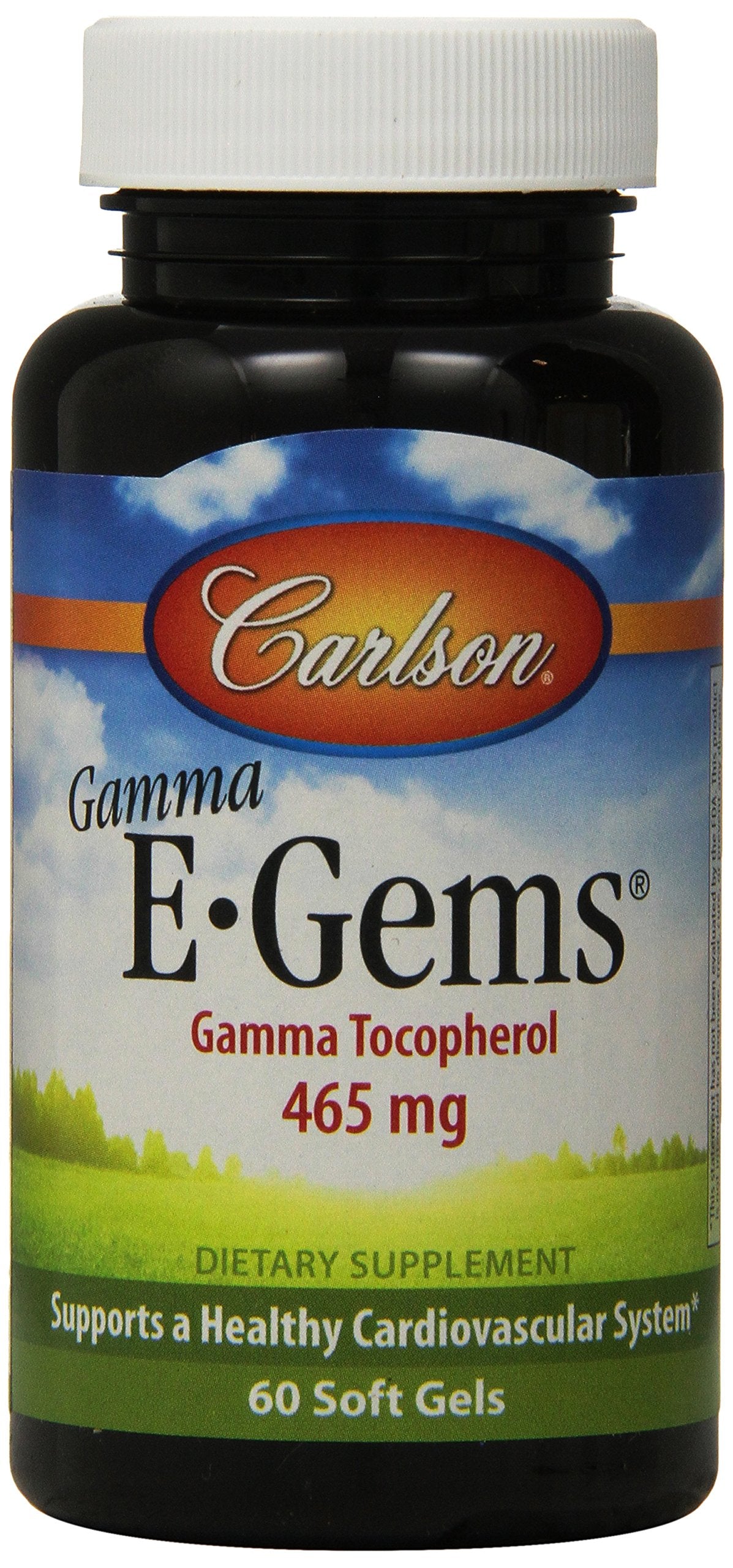 Carlson Gamma E-Gems, Gamma Tocopherol, 465mg Softgels 60 Count