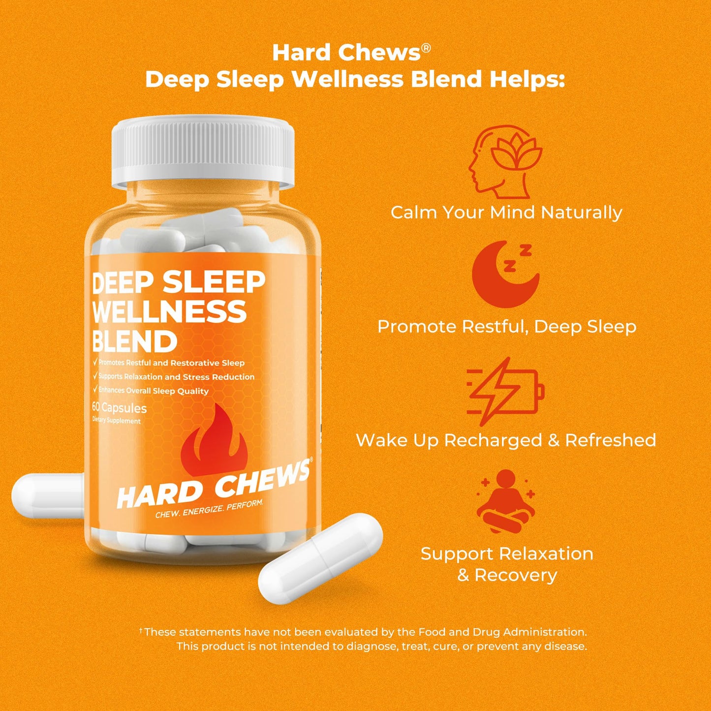 HARD CHEWS Deep Sleep Wellness Blend Capsules, 60 Count