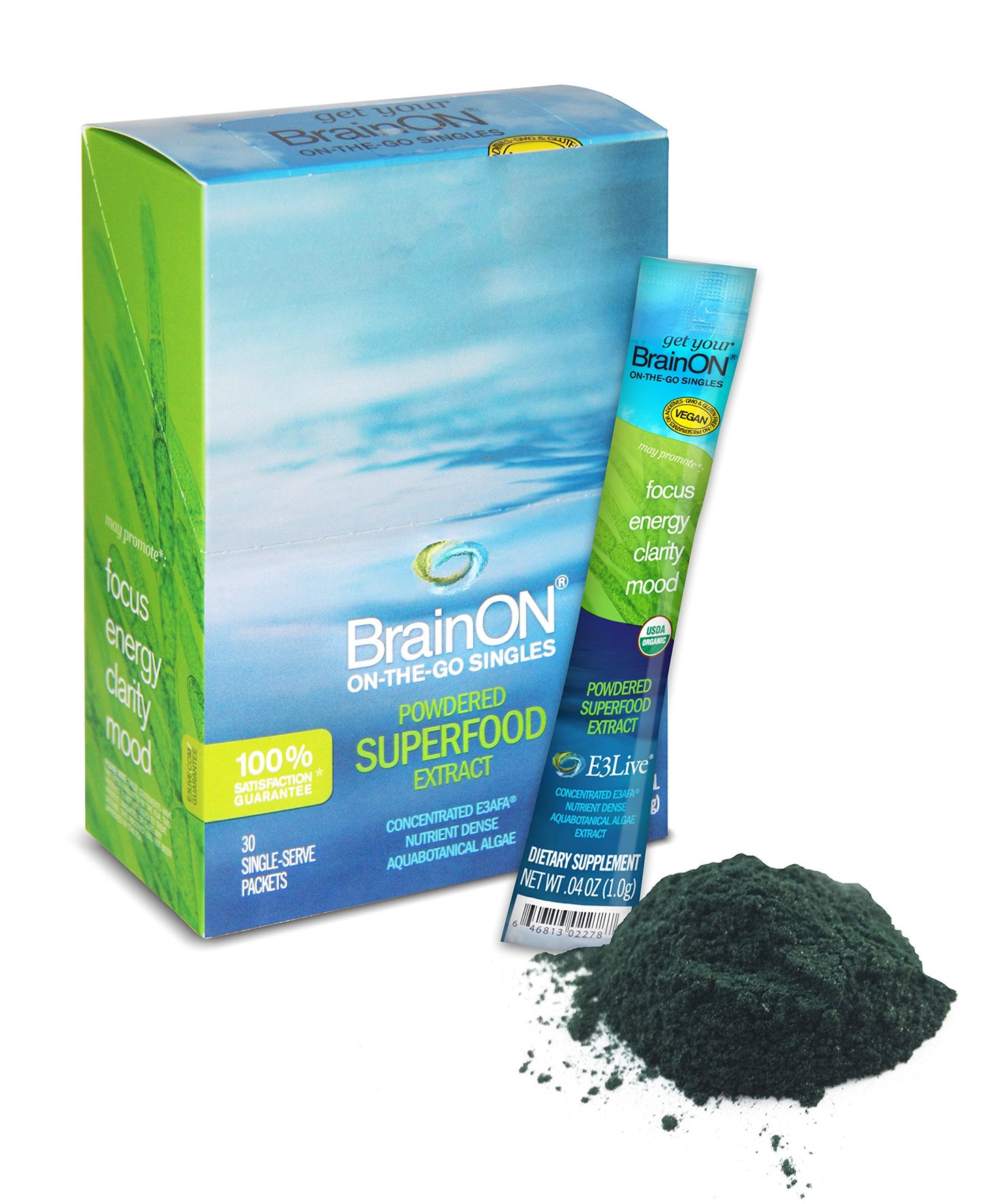 E3LIVE BrainON Concentrated E3AFA On-The-Go Singles Capsule, 30 Capsules