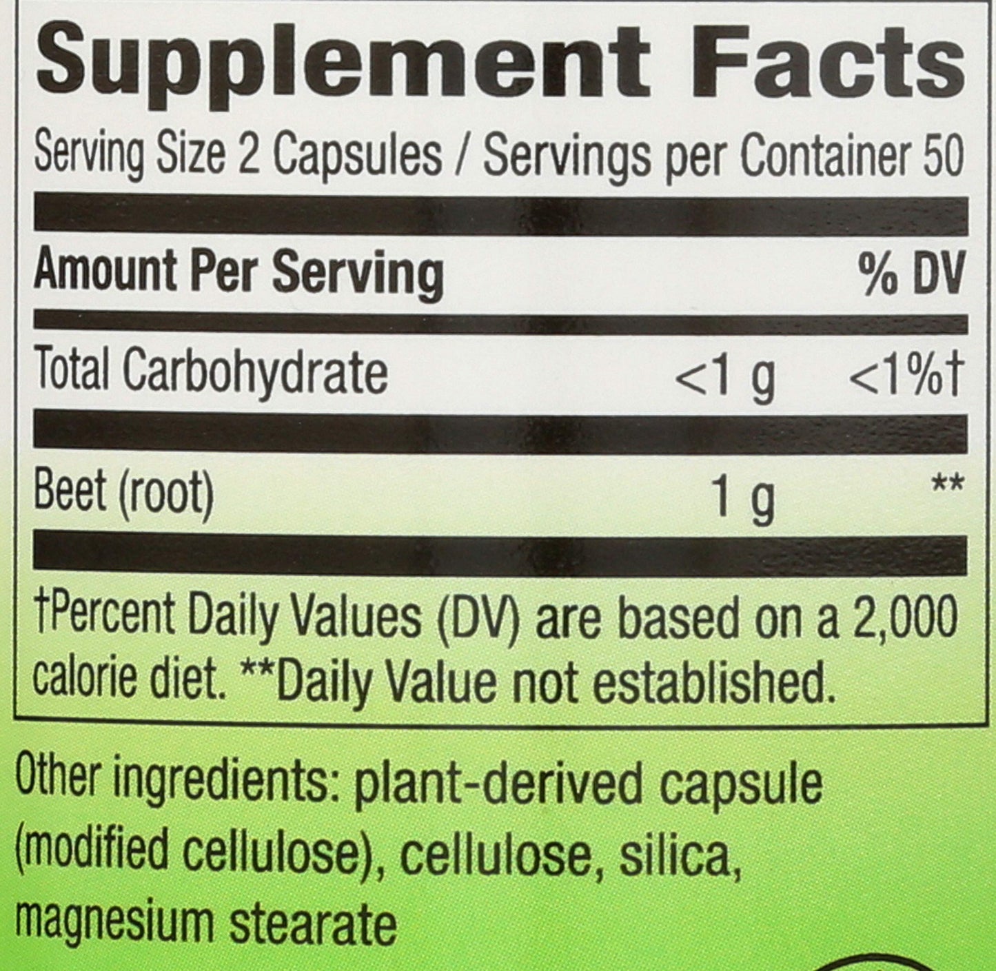 Nature's Way Beet Root Powder Capsules, 100 Count