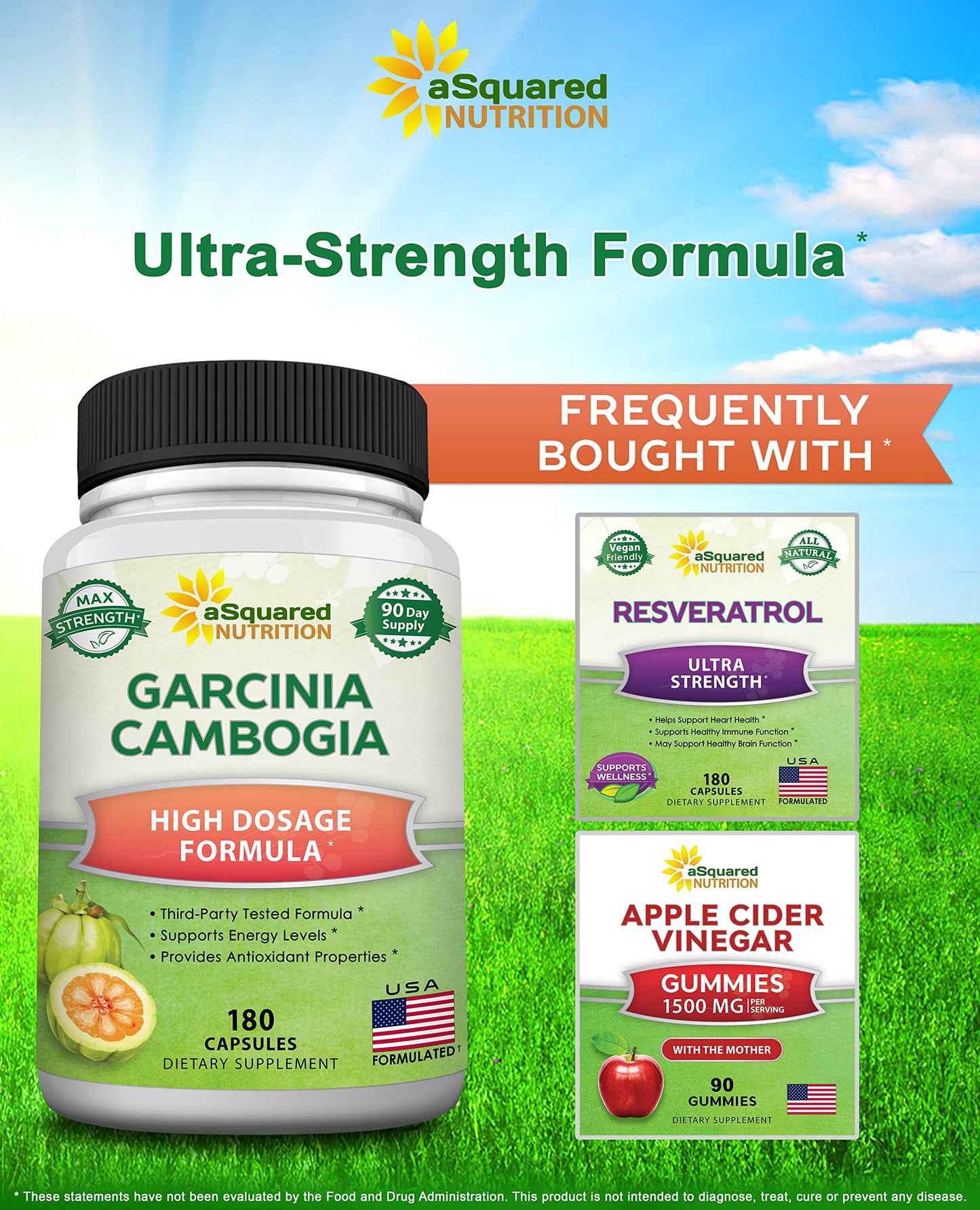 aSquared Nutrition Garcinia Cambogia 1600mg/Serving 180 Capsules