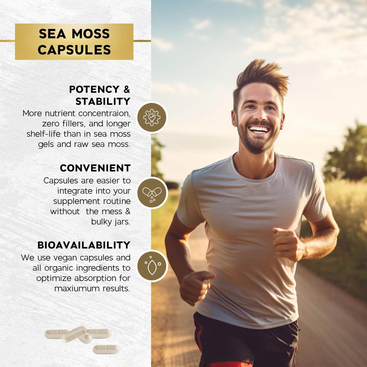 JB Wellness Co Sea Moss Black Seed Oil Ashwagandha Turmeric Bladderwrack Burdock Capsules 60 Count