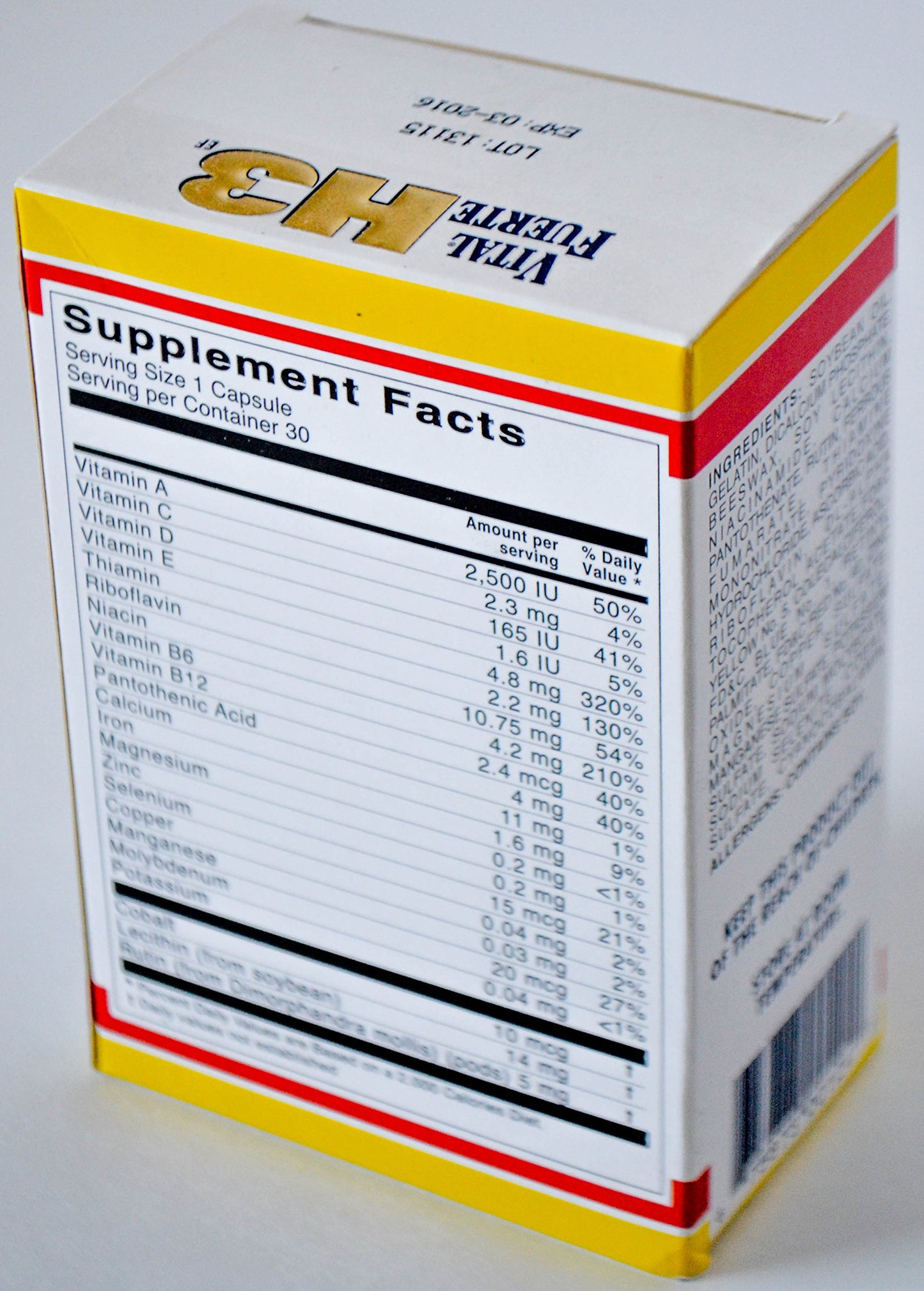 VIGUMYO H3 Vitamins And Minerals Dietary Supplement Capsules, 30 Count