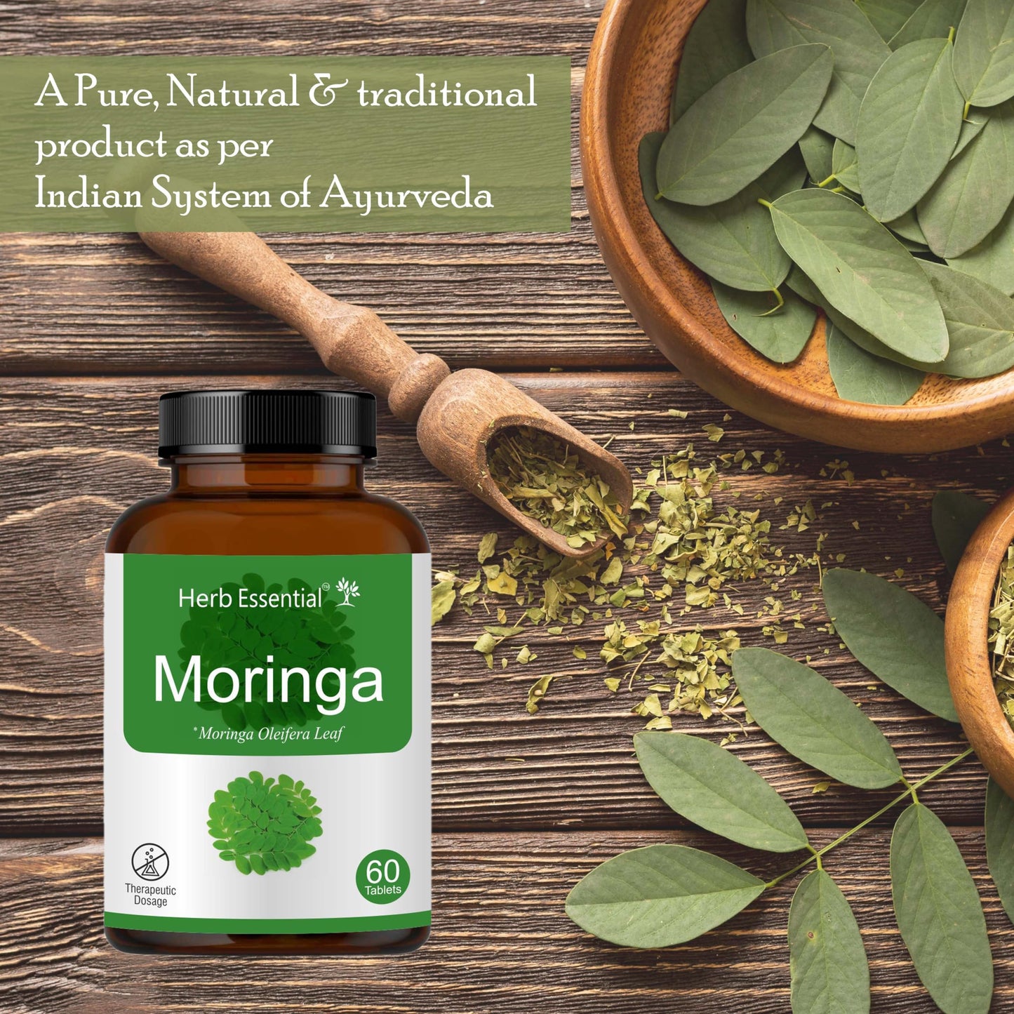 Herb Essential Organic Moringa Leaf Tablets, 60 Tablets