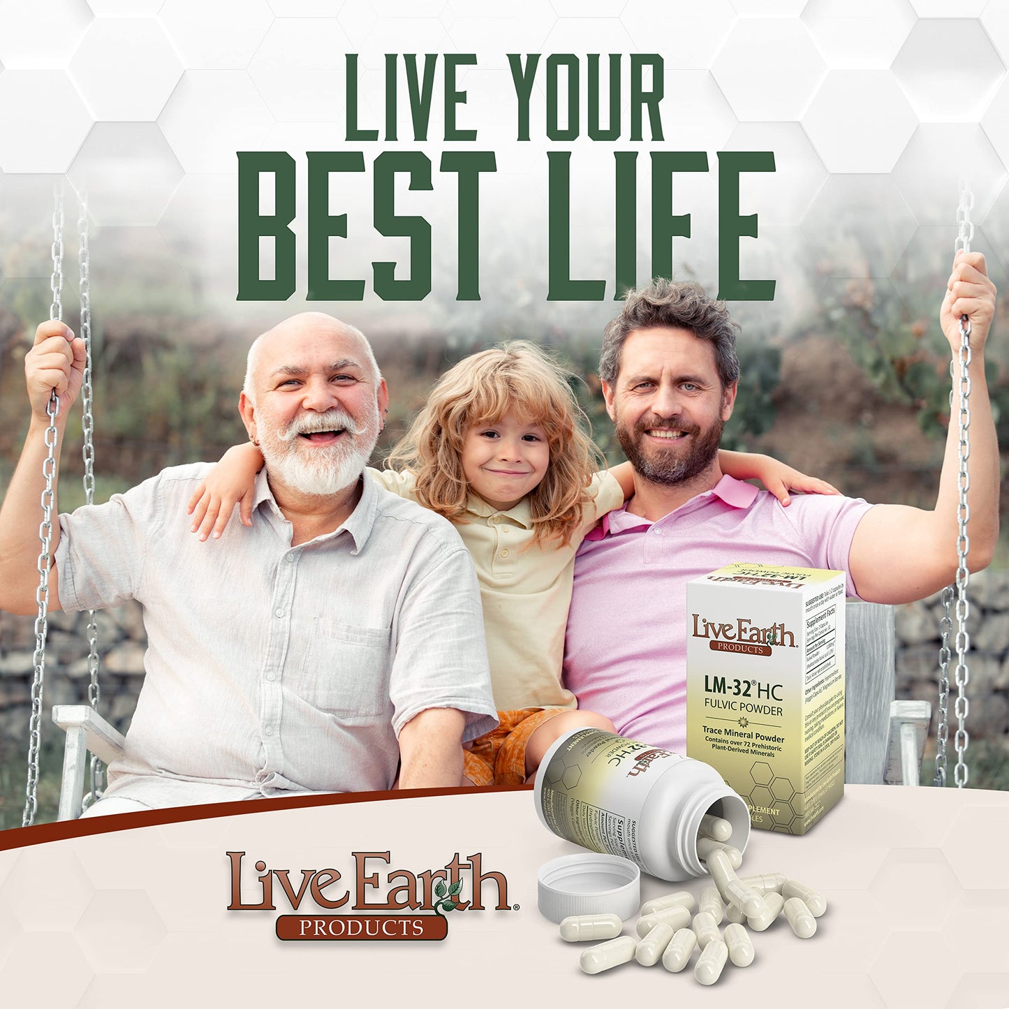 Live Earth Products LM-32 HC Pure Fulvic Acid Capsules, 60 Count