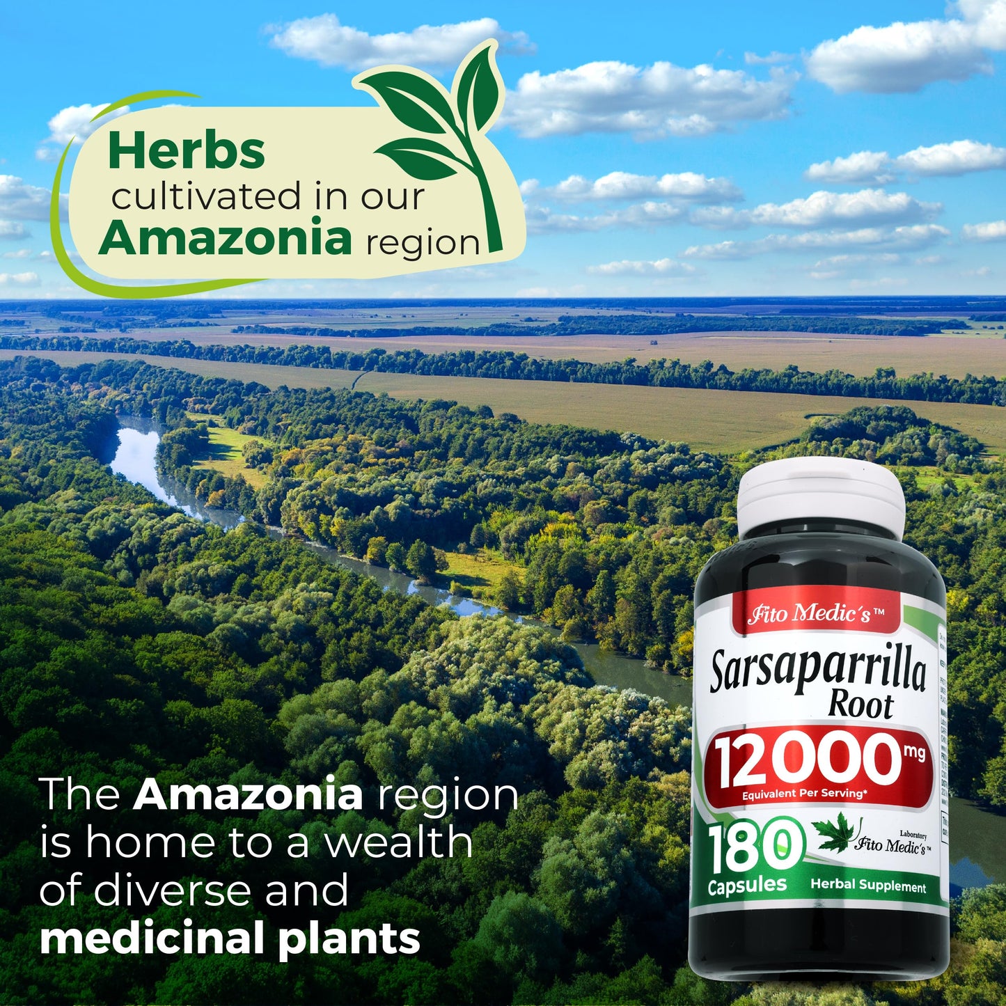 FITO MEDIC'S Sarsaparilla Root, 180 Capsules
