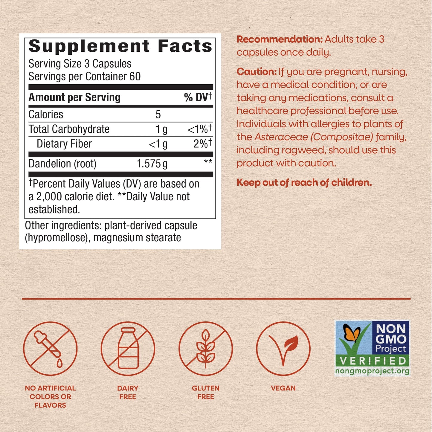 Nature's Way Dandelion Root Capsule 180 Capsules
