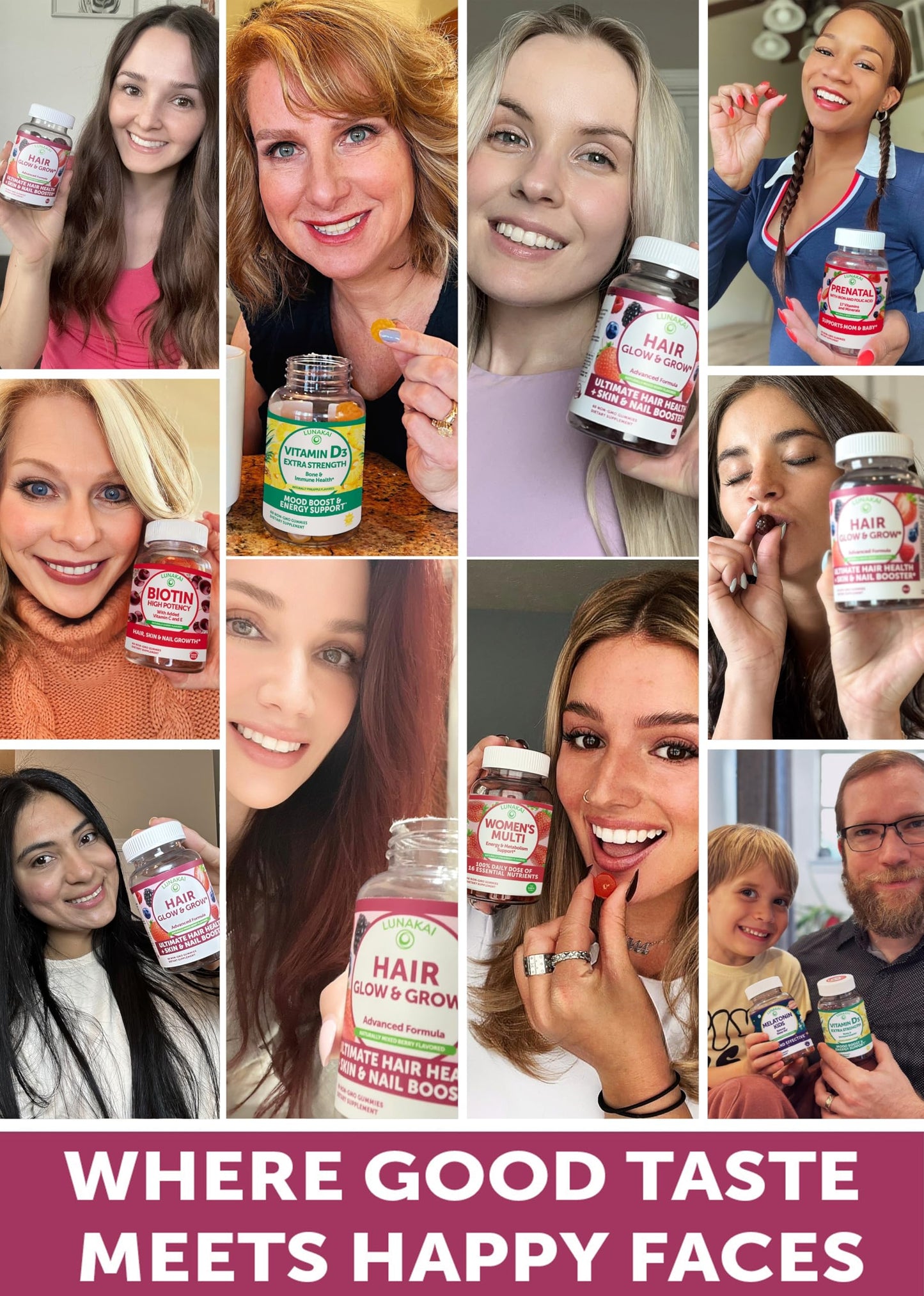 Lunakai Super Hair Gummies with Biotin, Zinc, Horsetail Extract & Saw Palmetto, 60 Gummies