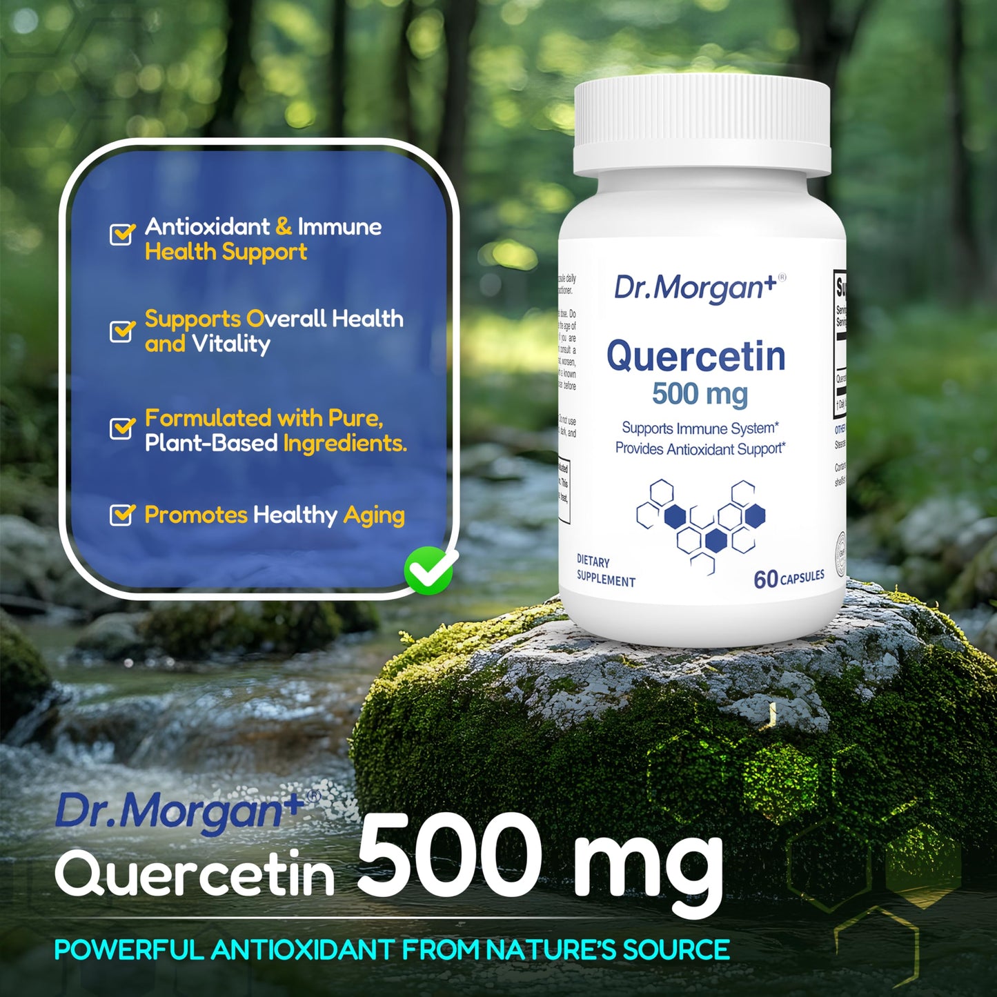 DR.MORGAN Quercetin 500mg Capsules, 60 Count