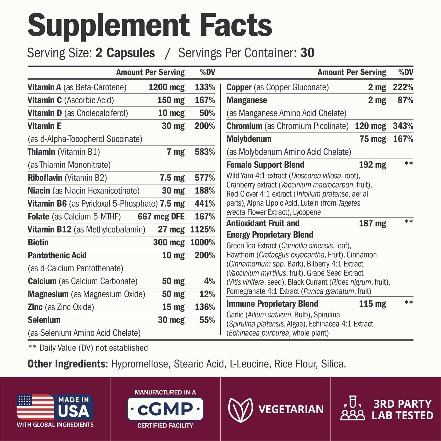 Vimerson Health Multivitamin for Women Capsule 60 Count