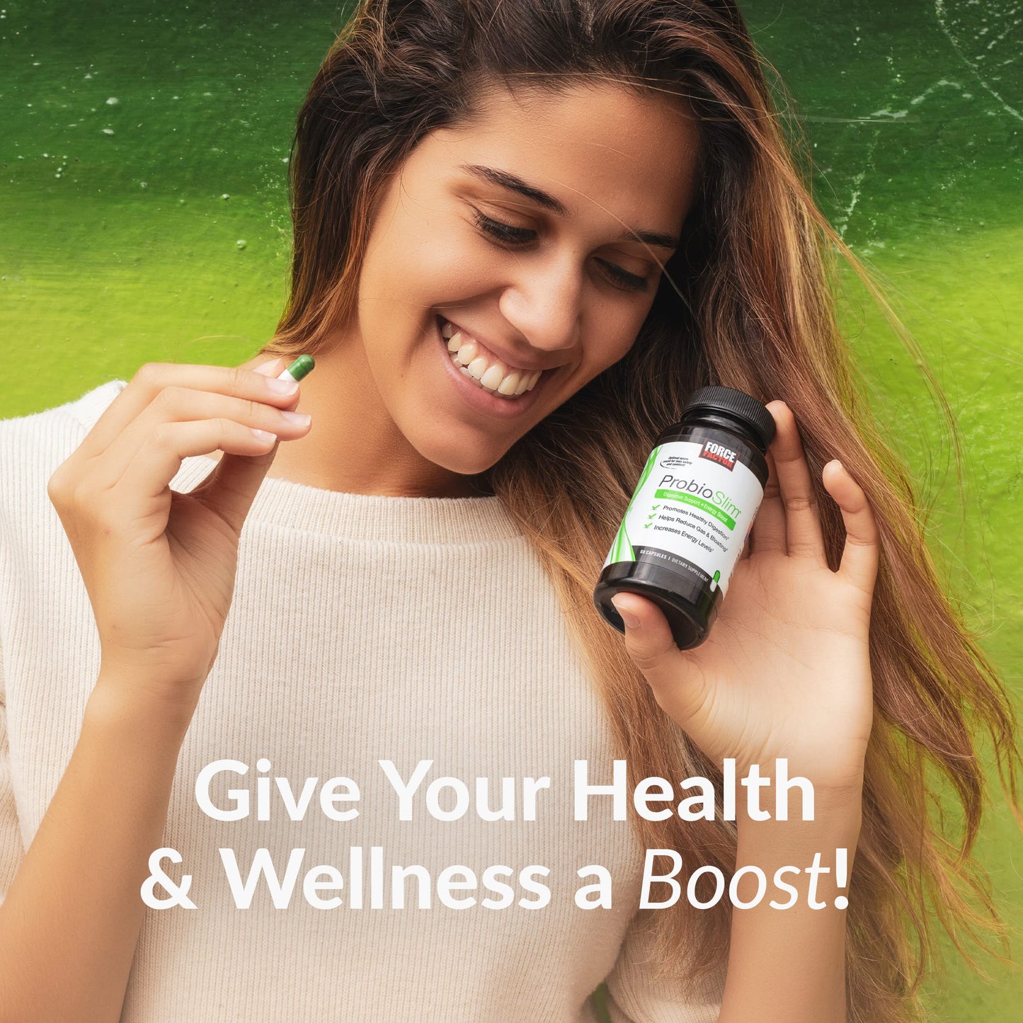 Force Factor ProbioSlim Probiotic Supplement for Women and Men with Probiotics and Green Tea Extract, 120 Capsules
