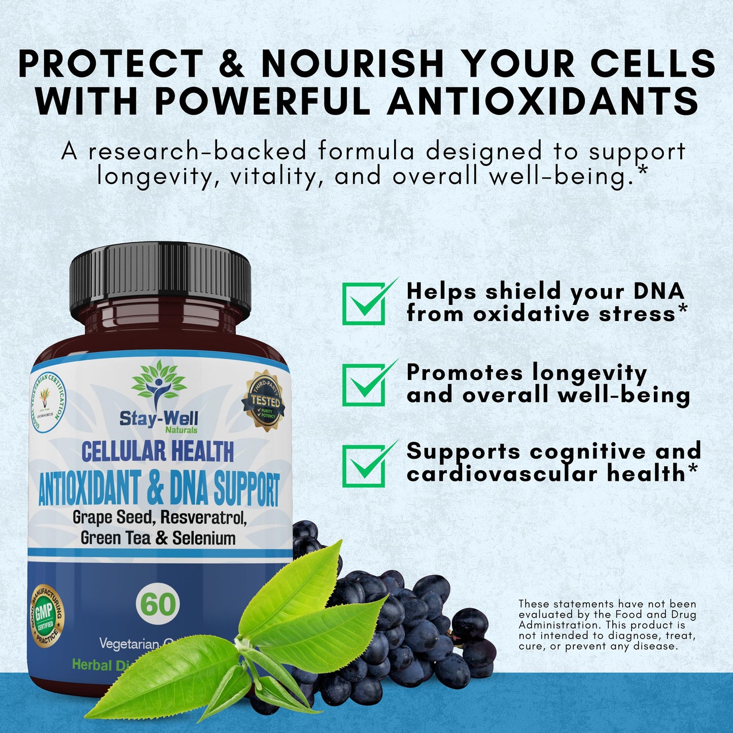 Stay-Well Naturals Soursop Capsules with Black Seed Oil, Sea Moss, Moringa, Turmeric, Resveratrol and Green Tea – Cellular Health, Immune, Antioxidant Support Formula – 180 Capsules