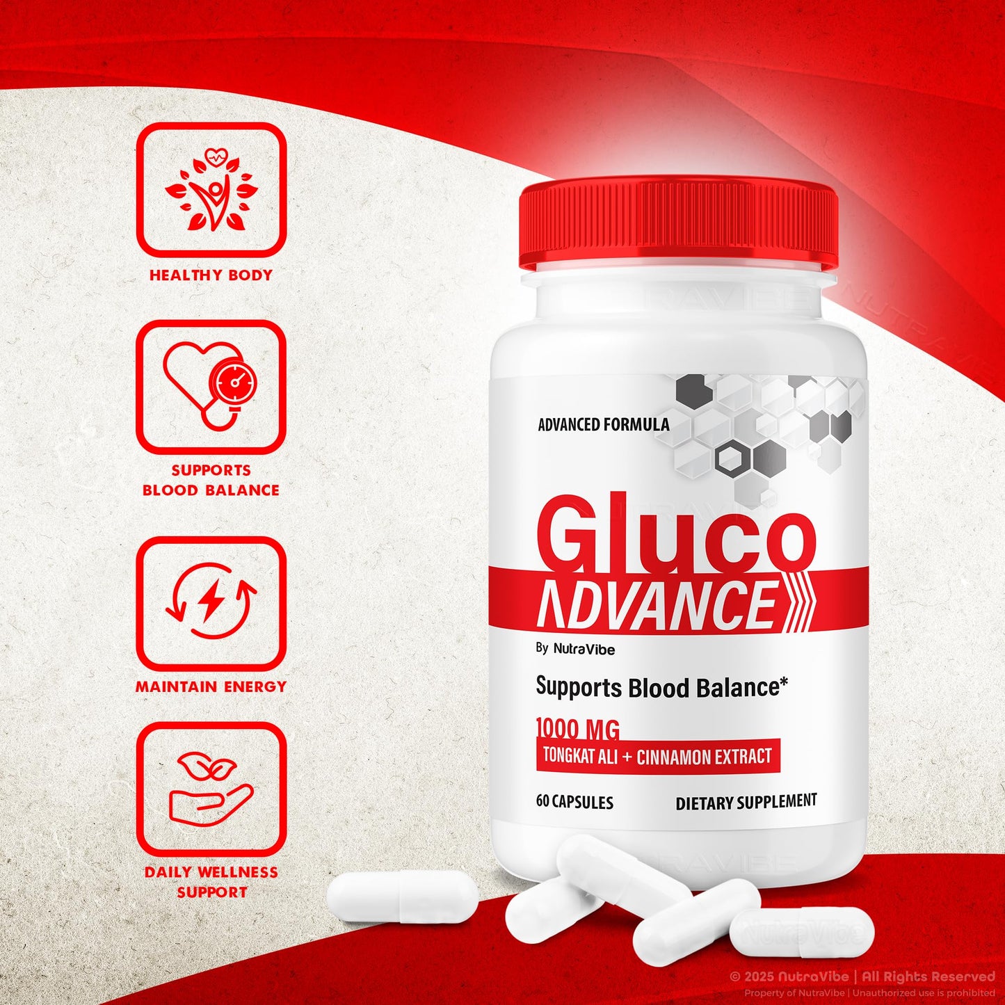 NutraVibe Gluco Advance Capsule 60 Count
