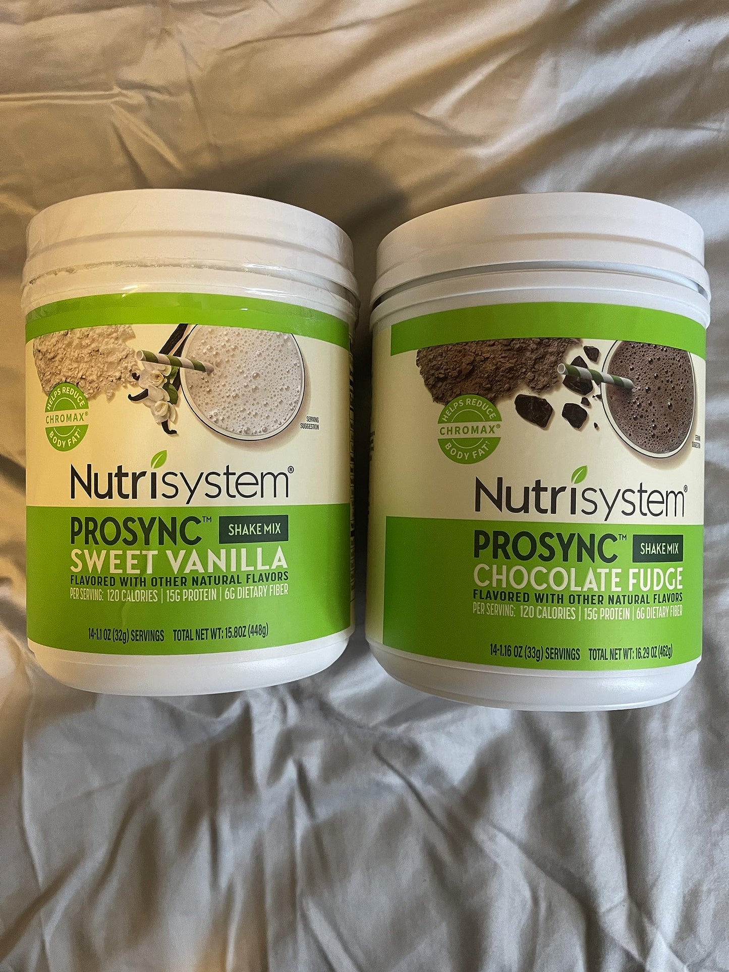 Nutrisystem Nutricrush Probiotic Shake Mix Powder Chocolate Fudge & Sweet Vanilla, 32.6 oz total (Pack of 2)