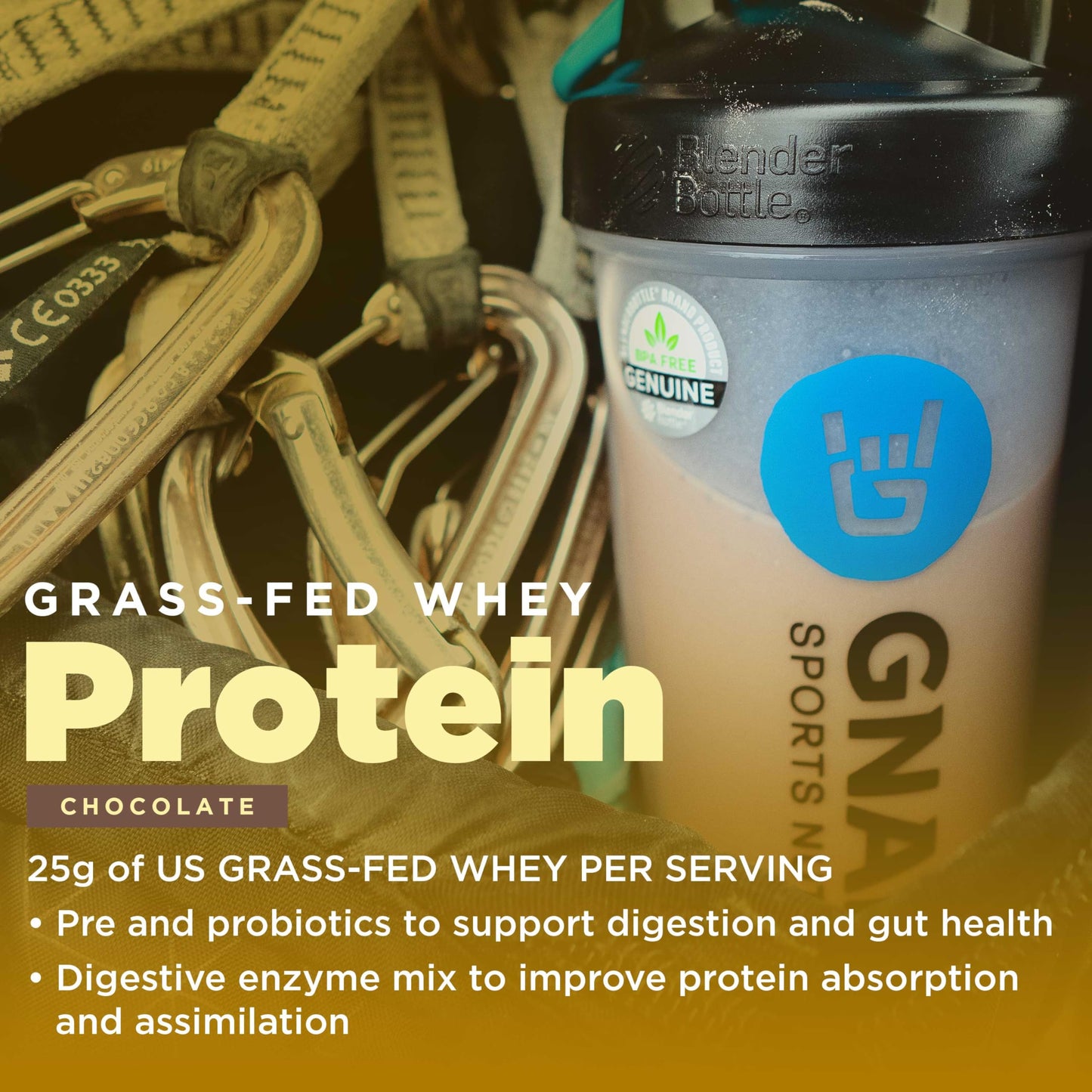 Gnarly Nutrition Creatine Powder, Unflavored (16.05 oz) and Gnarly Whey Grass-Fed Protein Powder, Chocolate (32.0 oz)