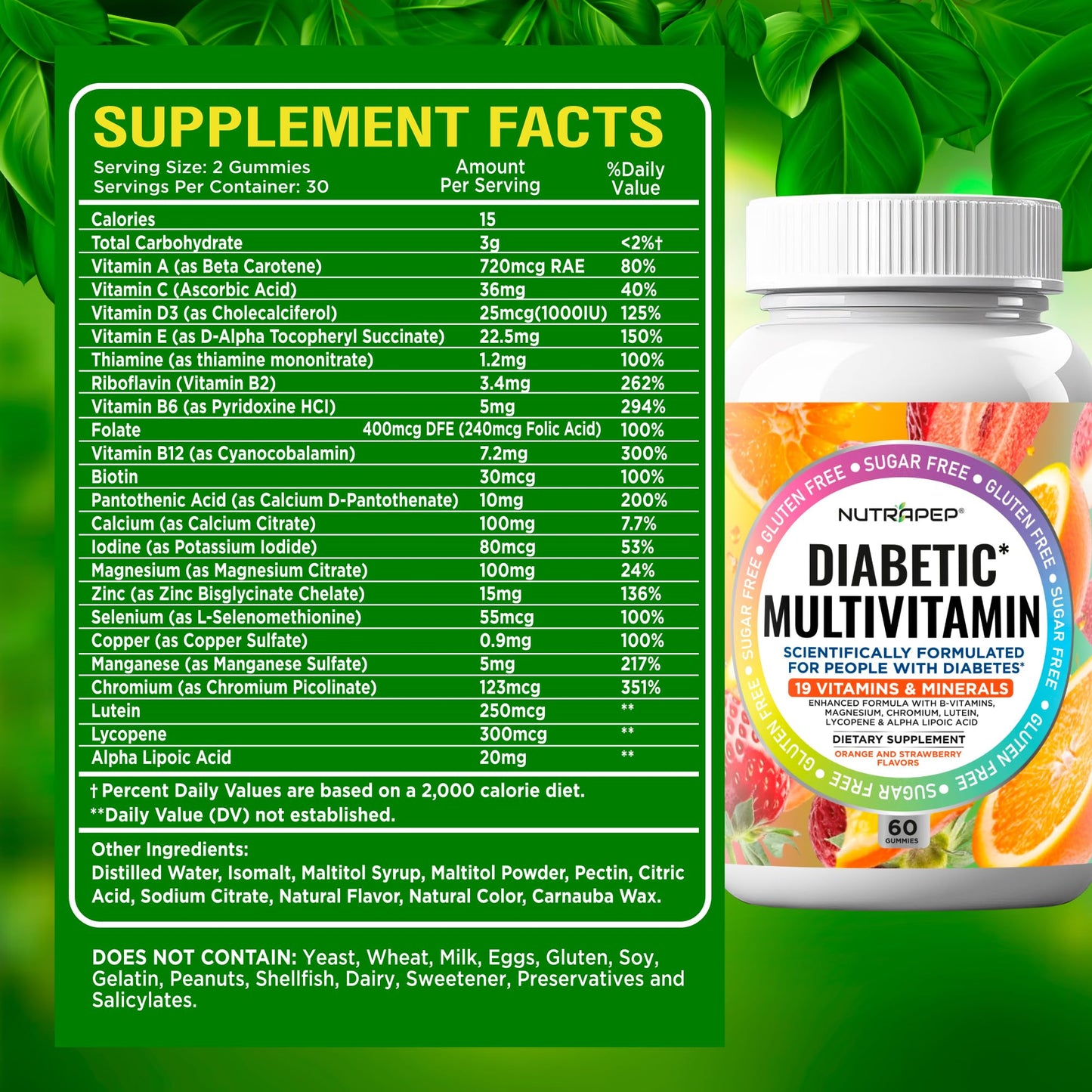 NutraPep Premium Multivitamin Gummies 60 Count