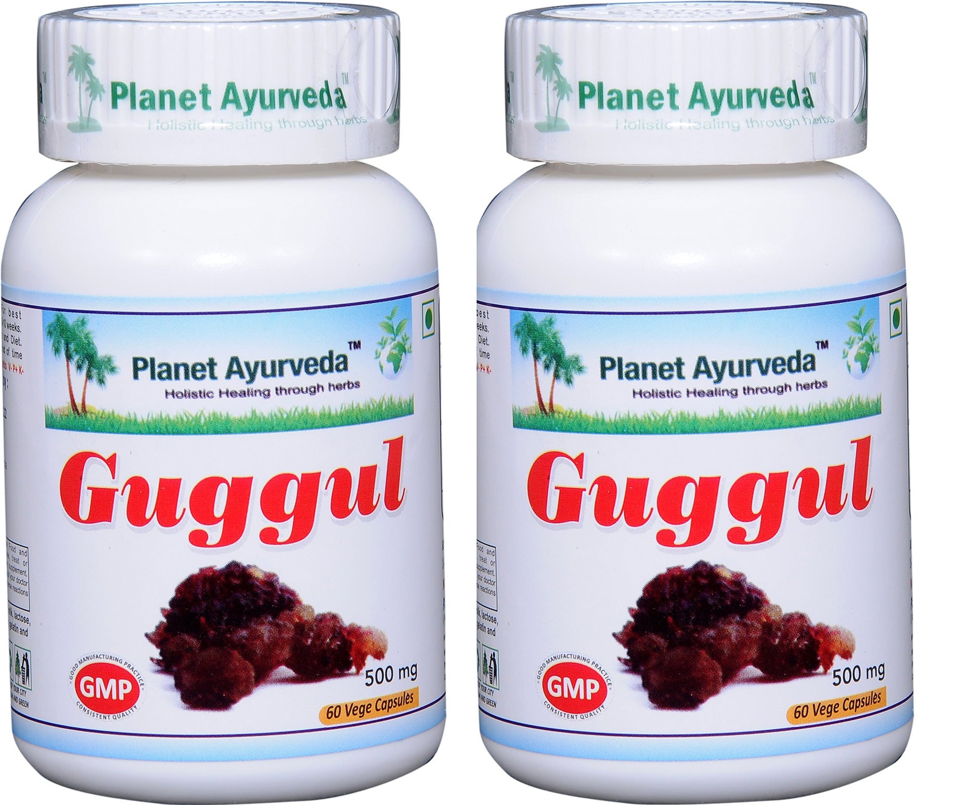 Planet Ayurveda Guggul 500mg Veg Capsules, 2 Bottles