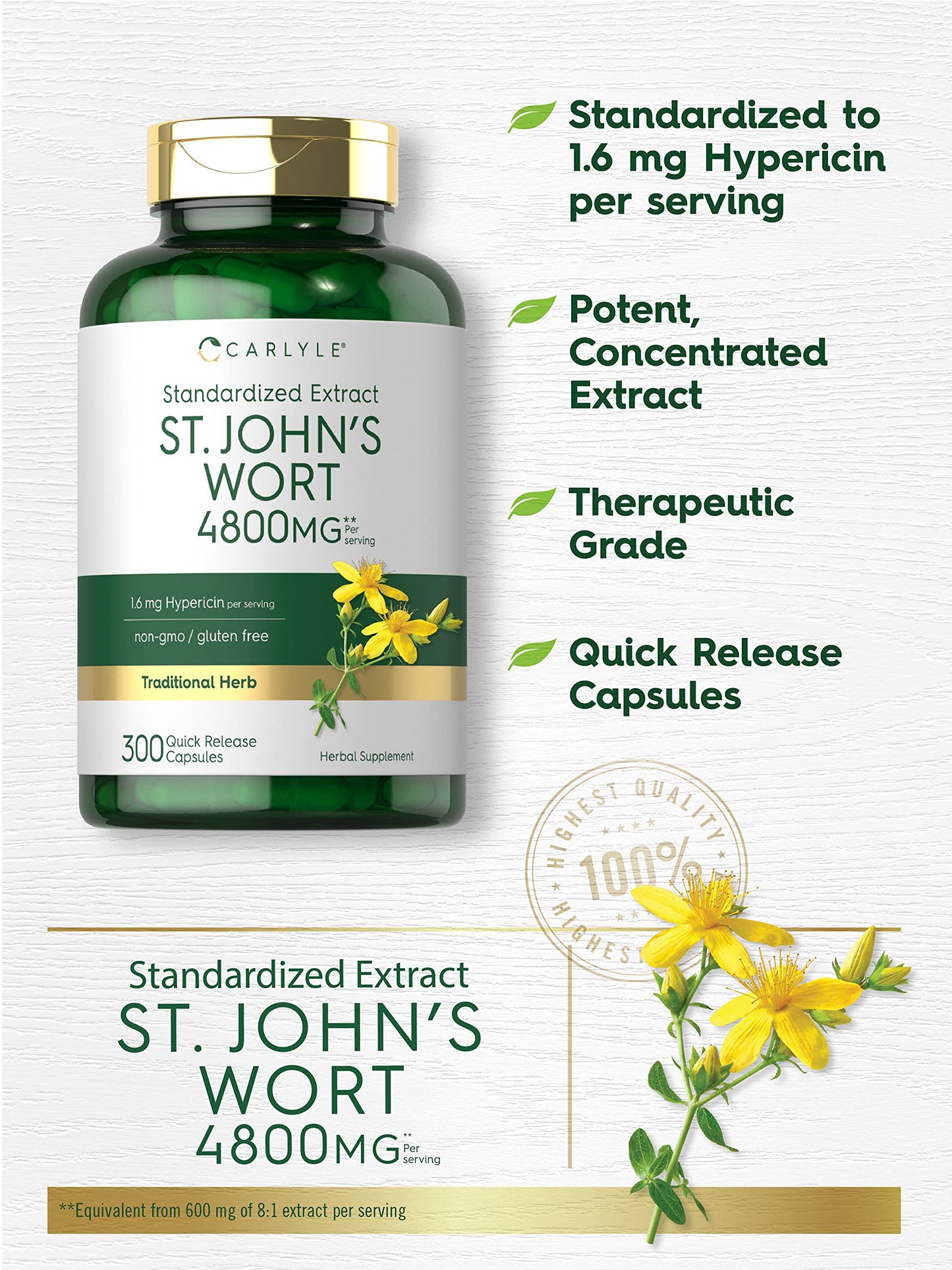Carlyle St John's Wort Capsules 300