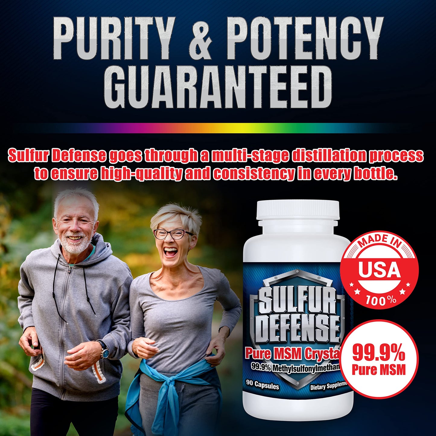 7 Lights Sulfur Defense Opti-MSM 99.9% Pure MSM Capsule, 90 Capsules