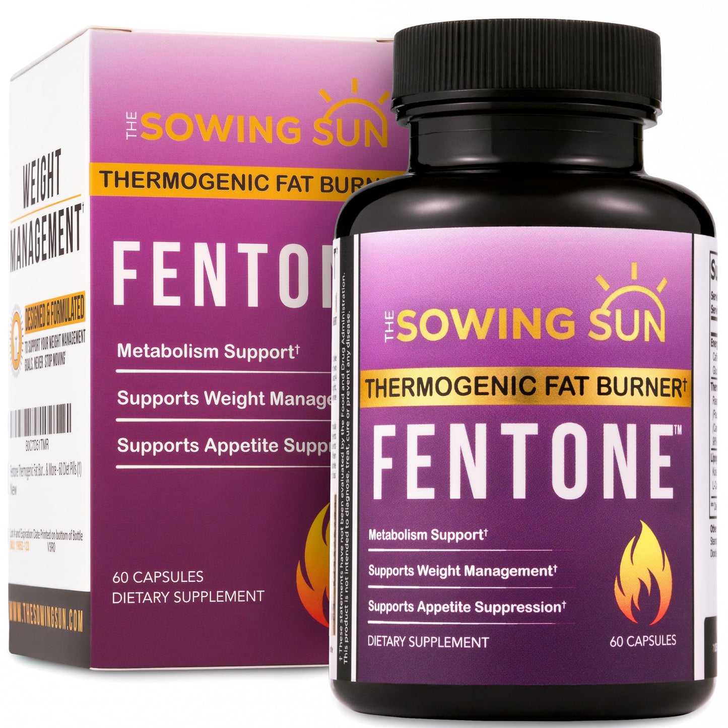 The Sowing Sun Fentone Thermogenic Fat Burner Capsules, 60 Count