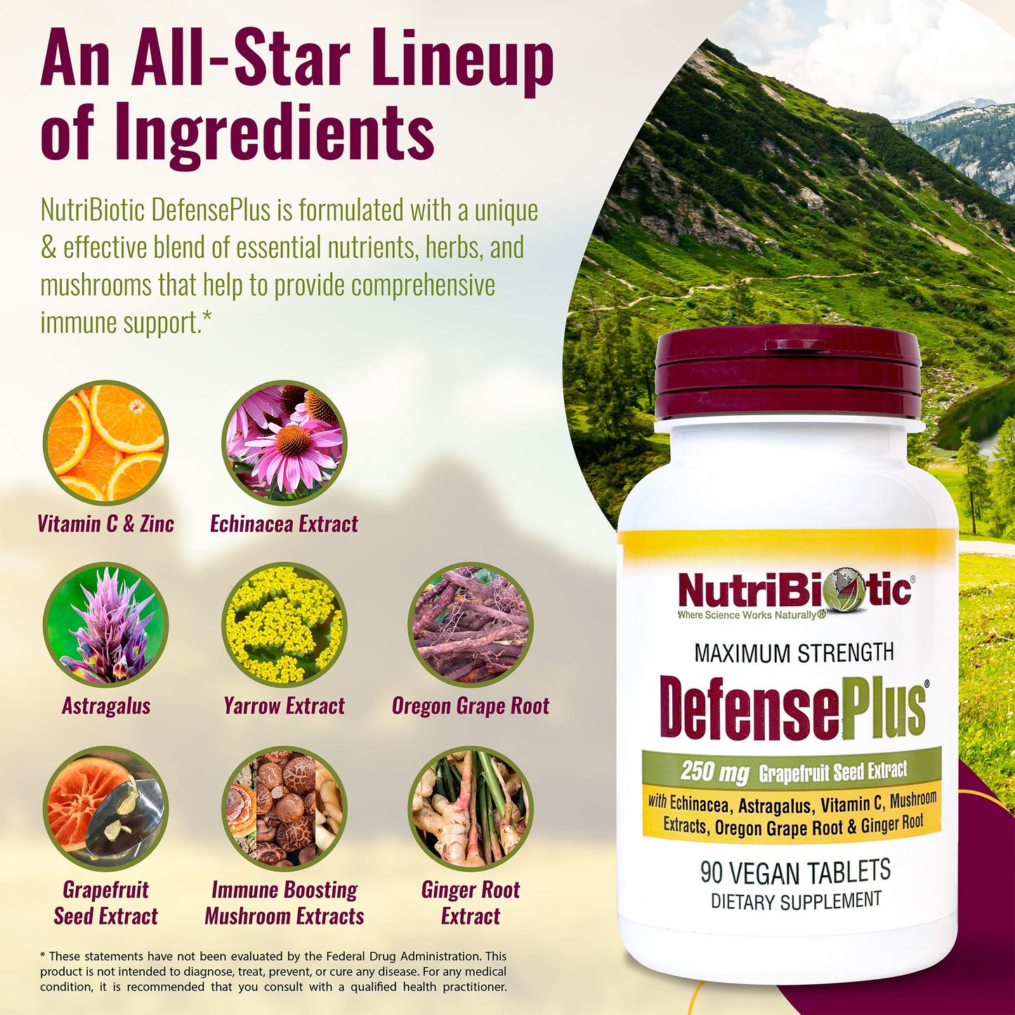 NutriBiotic DefensePlus 90 Tablets