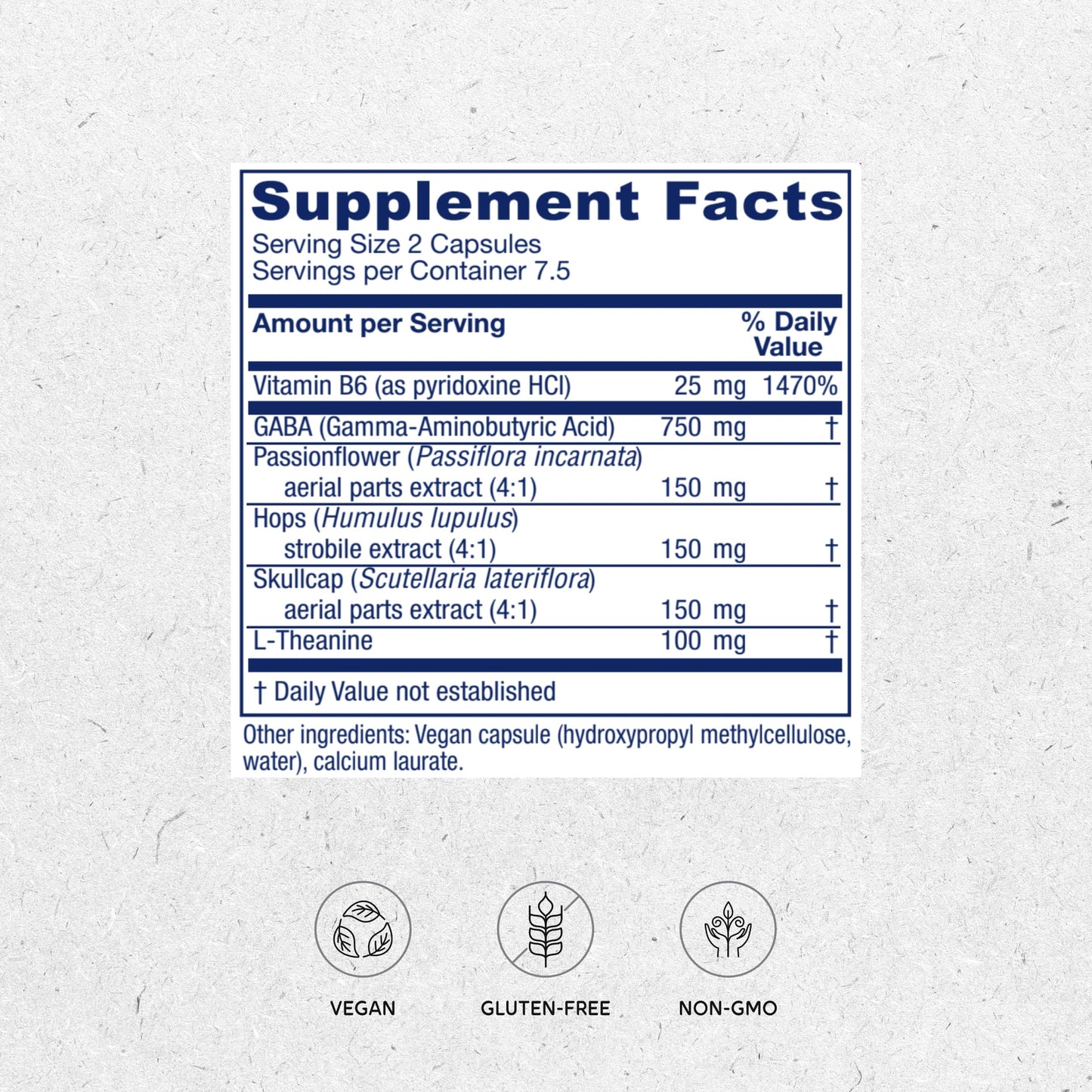Vitanica GABA Ease Calming Support Capsule, Vegan, 15 Count