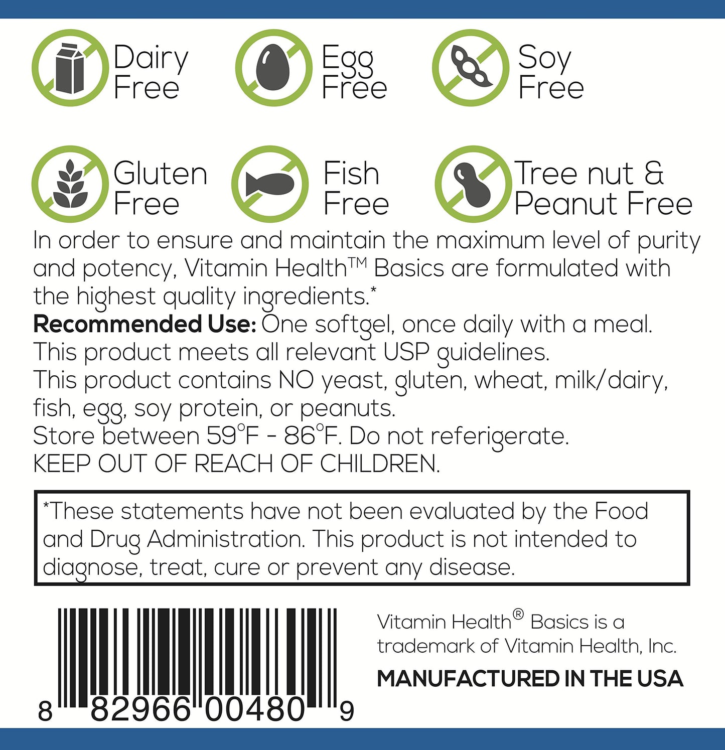 Vitamin Health Basics CoQ10 Softgels 90 Count