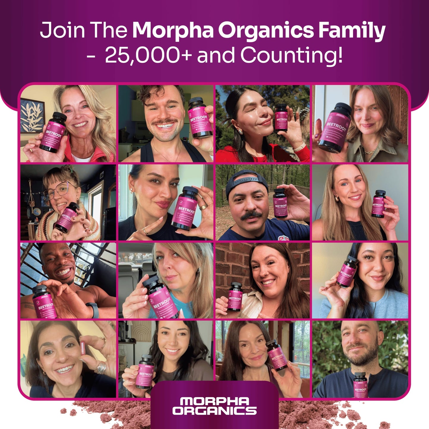 Morpha Organics Organic Beet Root Capsules, 60 Count