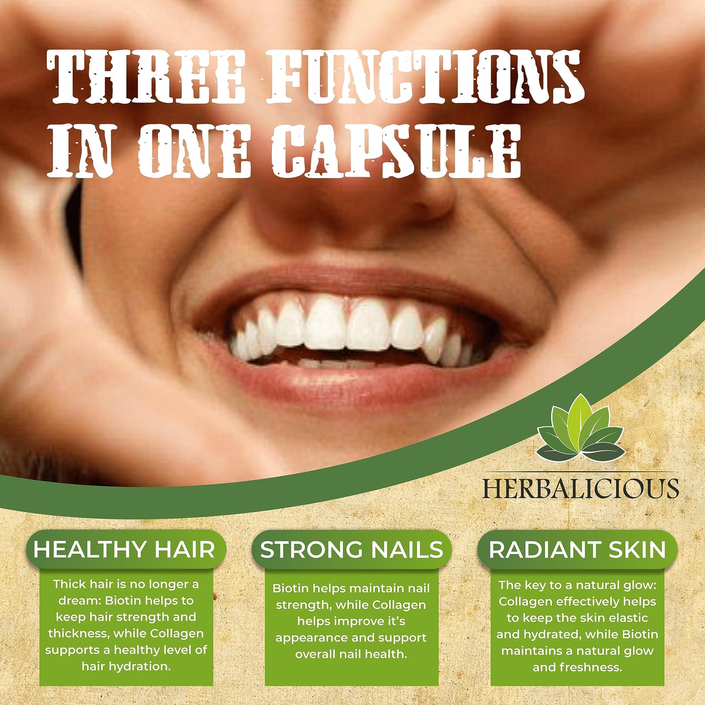 HERBALICIOUS Chicken Collagen Capsules, 120 Count