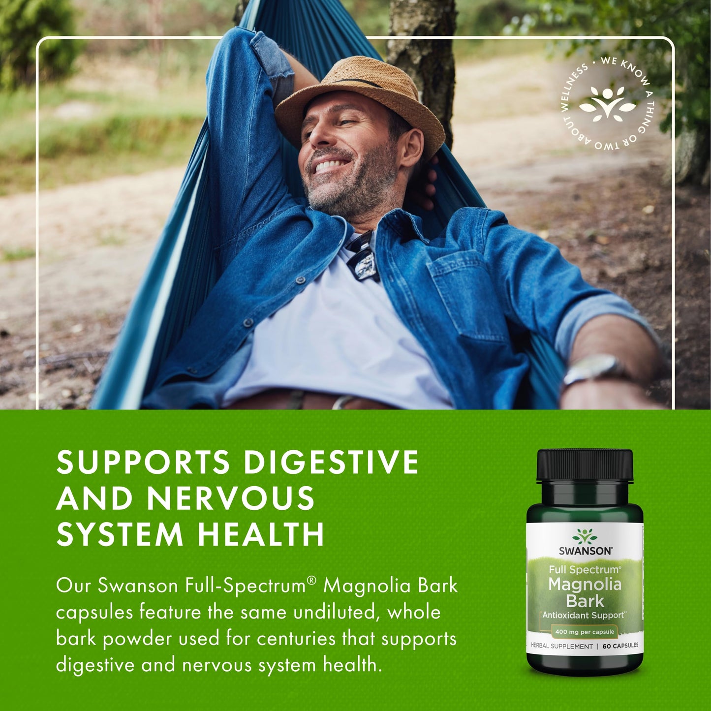 Swanson Magnolia Bark Herbal Supplement 400 mg Capsules, 180 Count