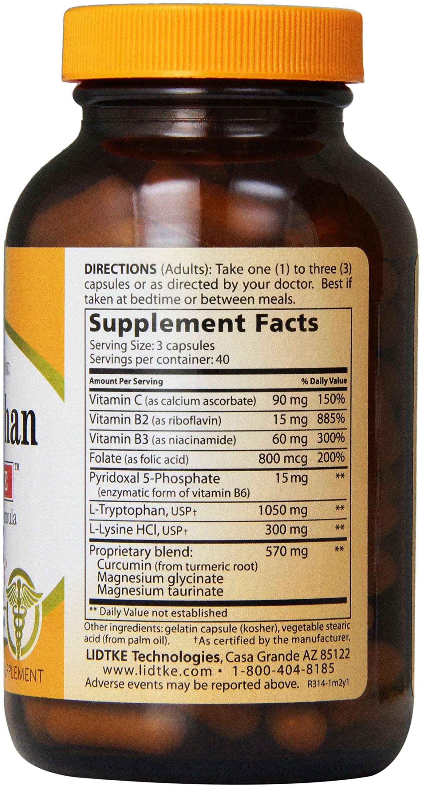 Lidtke L-Tryptophan Complete Capsules, 120 Capsules