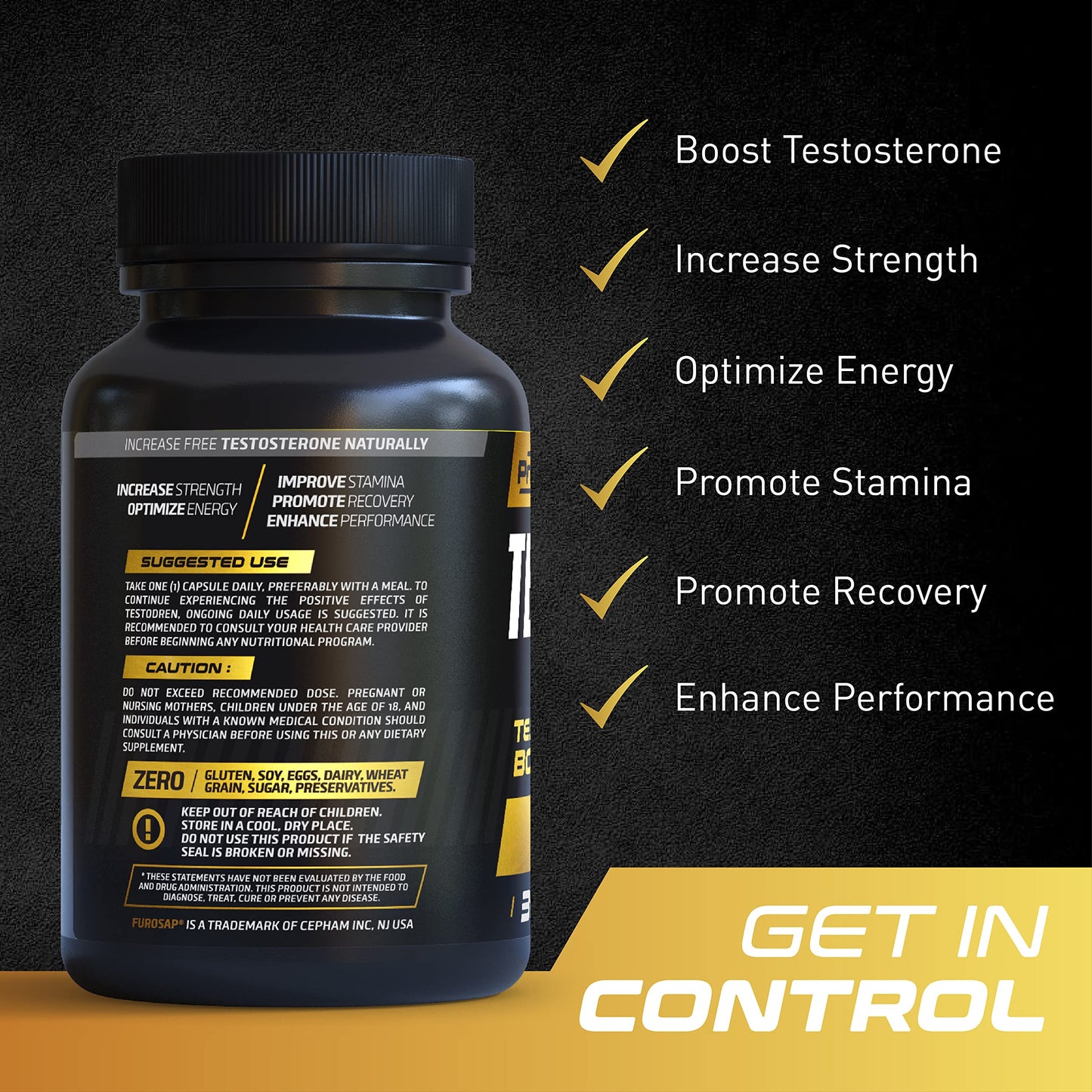 PrimeGENIX Testodren Advanced Testosterone Booster Capsules, 30 Count