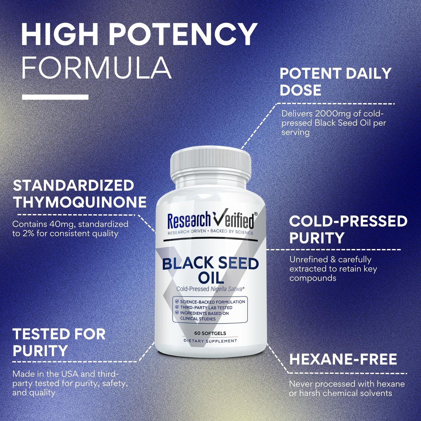 Research Verified Black Seed Oil Softgels 180 Count