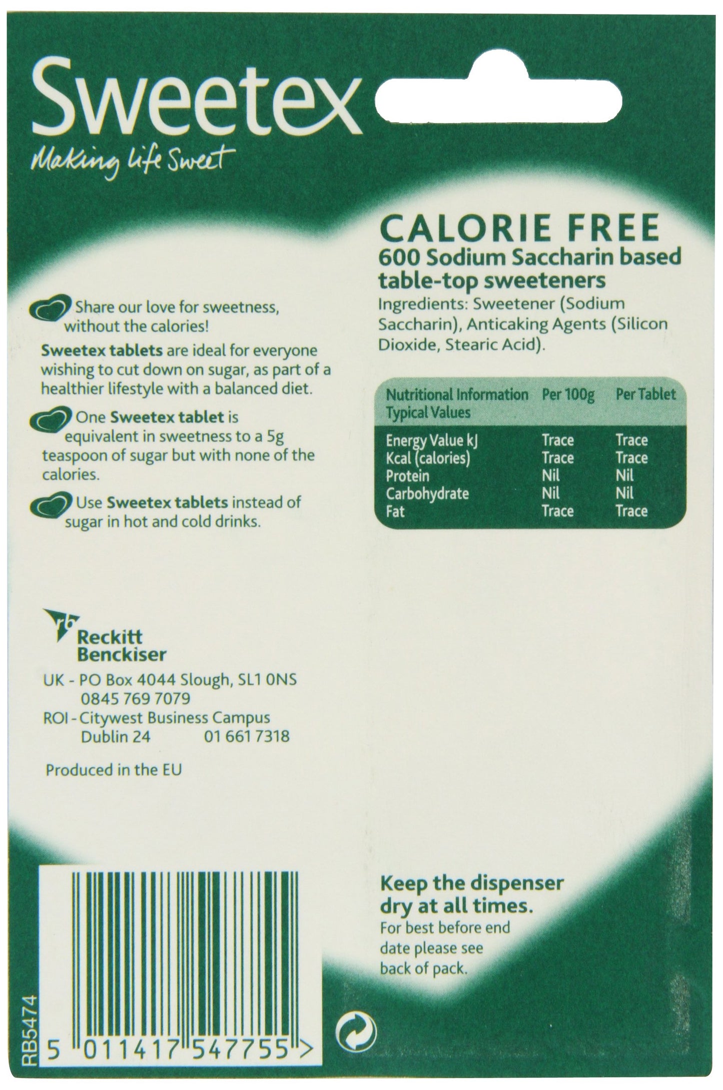 Sweetex Tablets Dispenser 600 Tablets