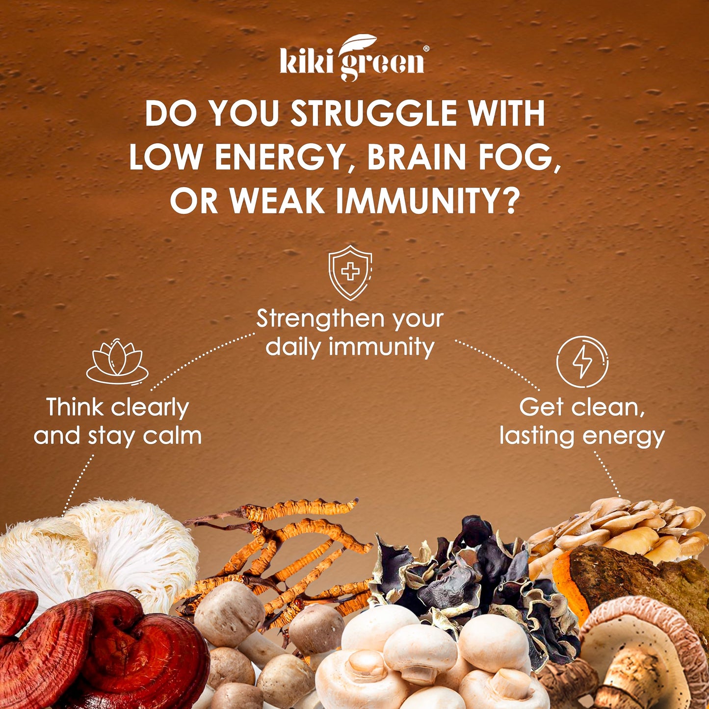 KIKI Green 8 Mushrooms Powder Extract 4 oz