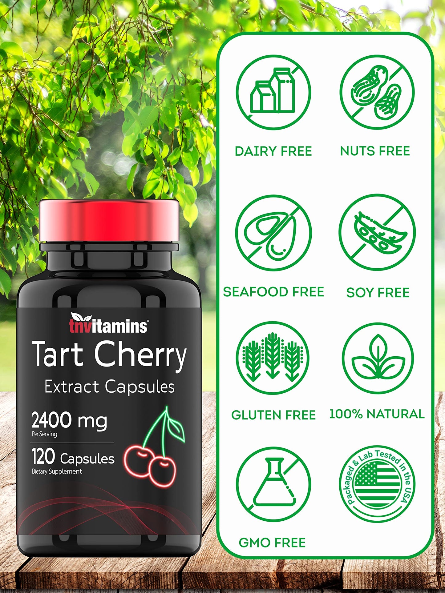 tnvitamins Tart Cherry Capsules 120 Count