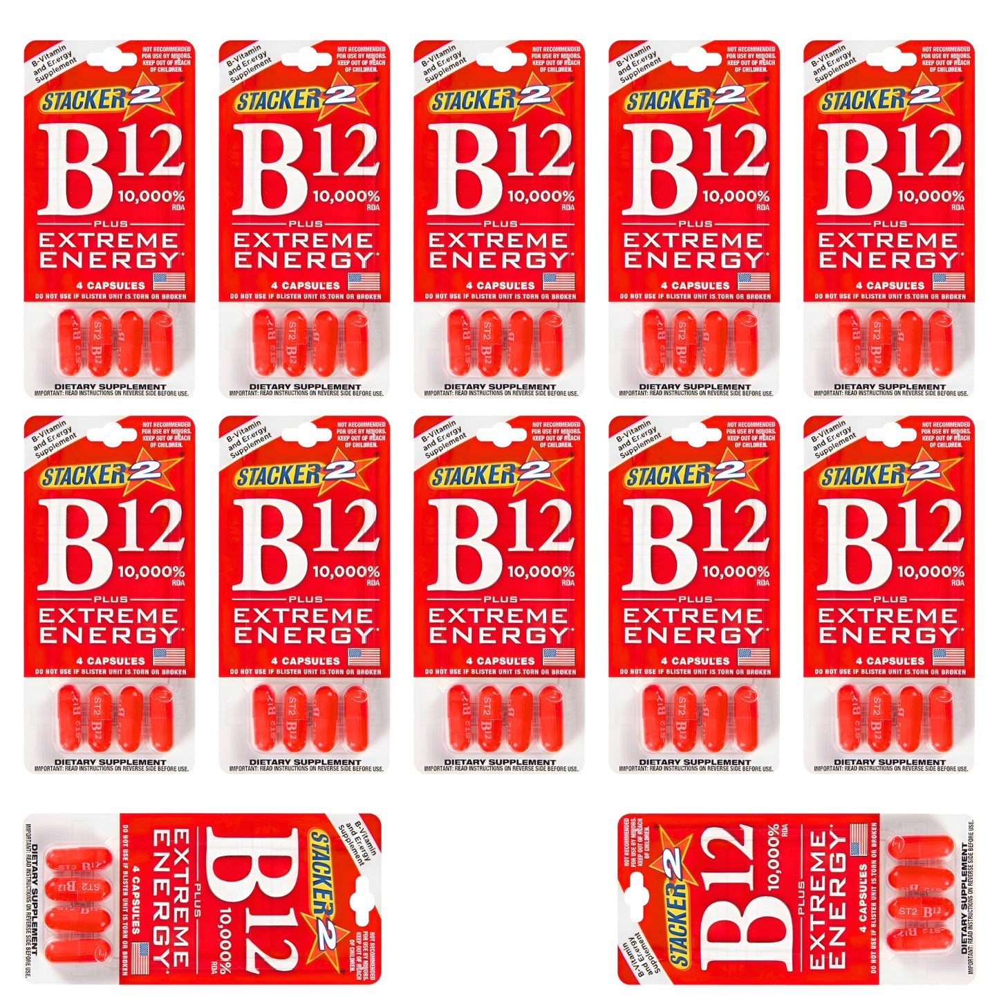 Generic Stacker B12 Extreme Energy Capsule 12 Capsules