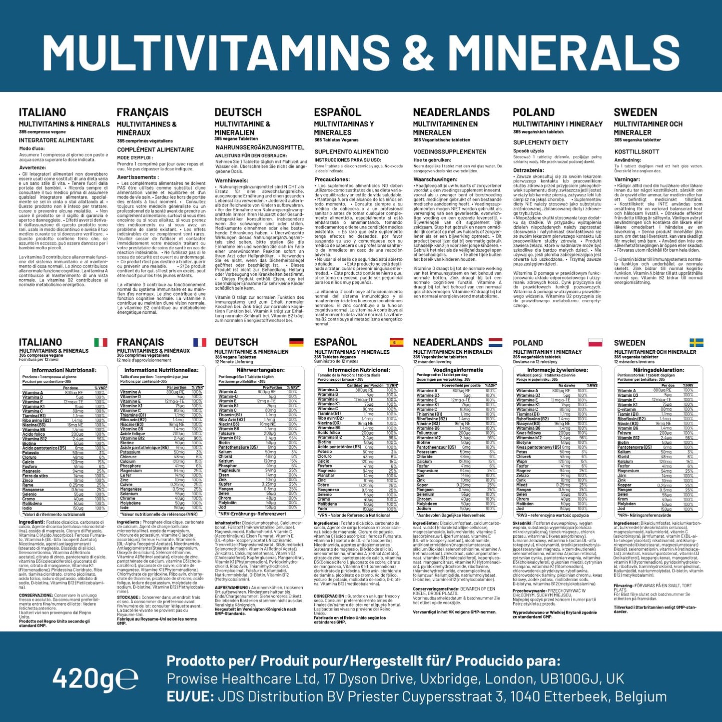 PH PROWISE Healthcare A-Z Multivitamins & Minerals Tablets 365 Count