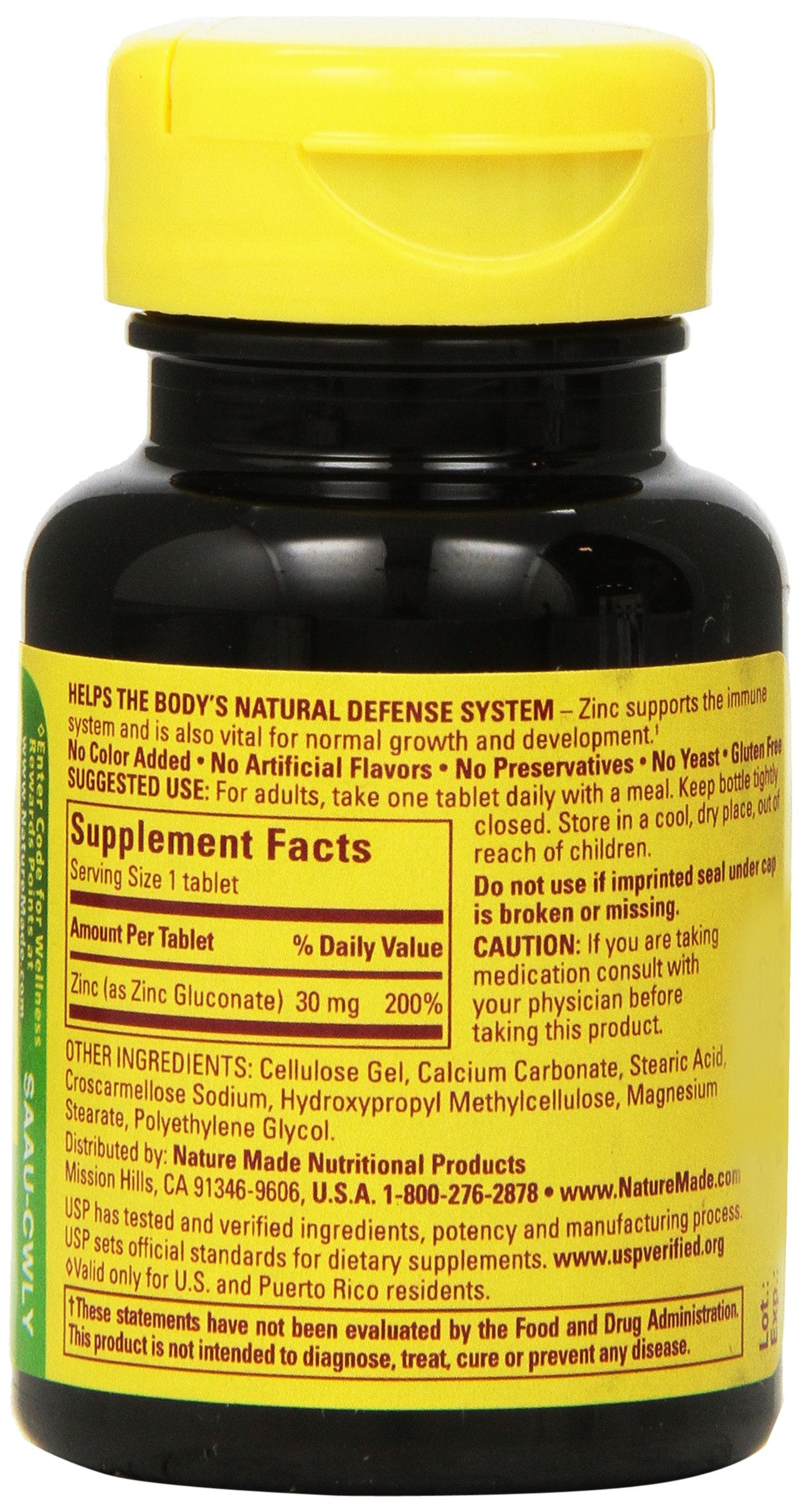 Nature Made Zinc 30mg Tablets 600