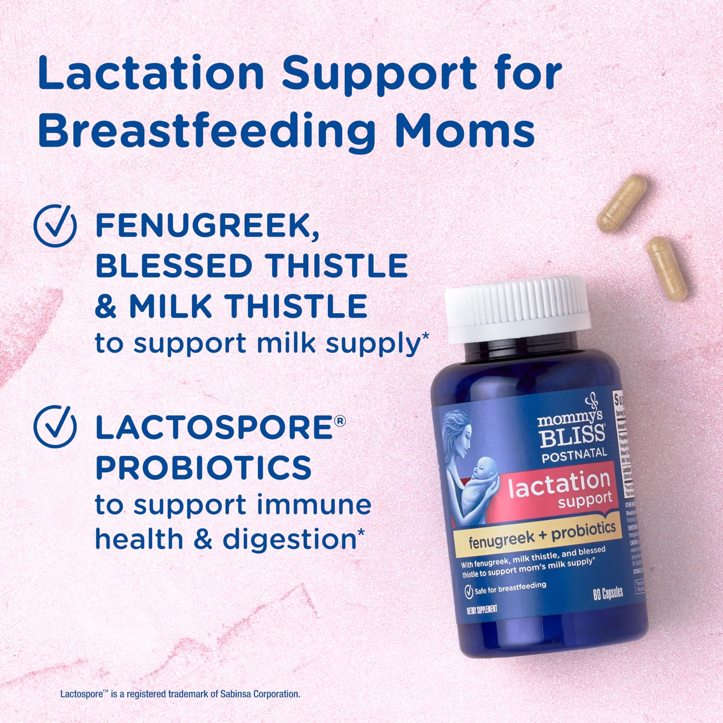 Mommy's Bliss Postnatal Lactation Support Supplement with Probiotics Capsule 60 Count