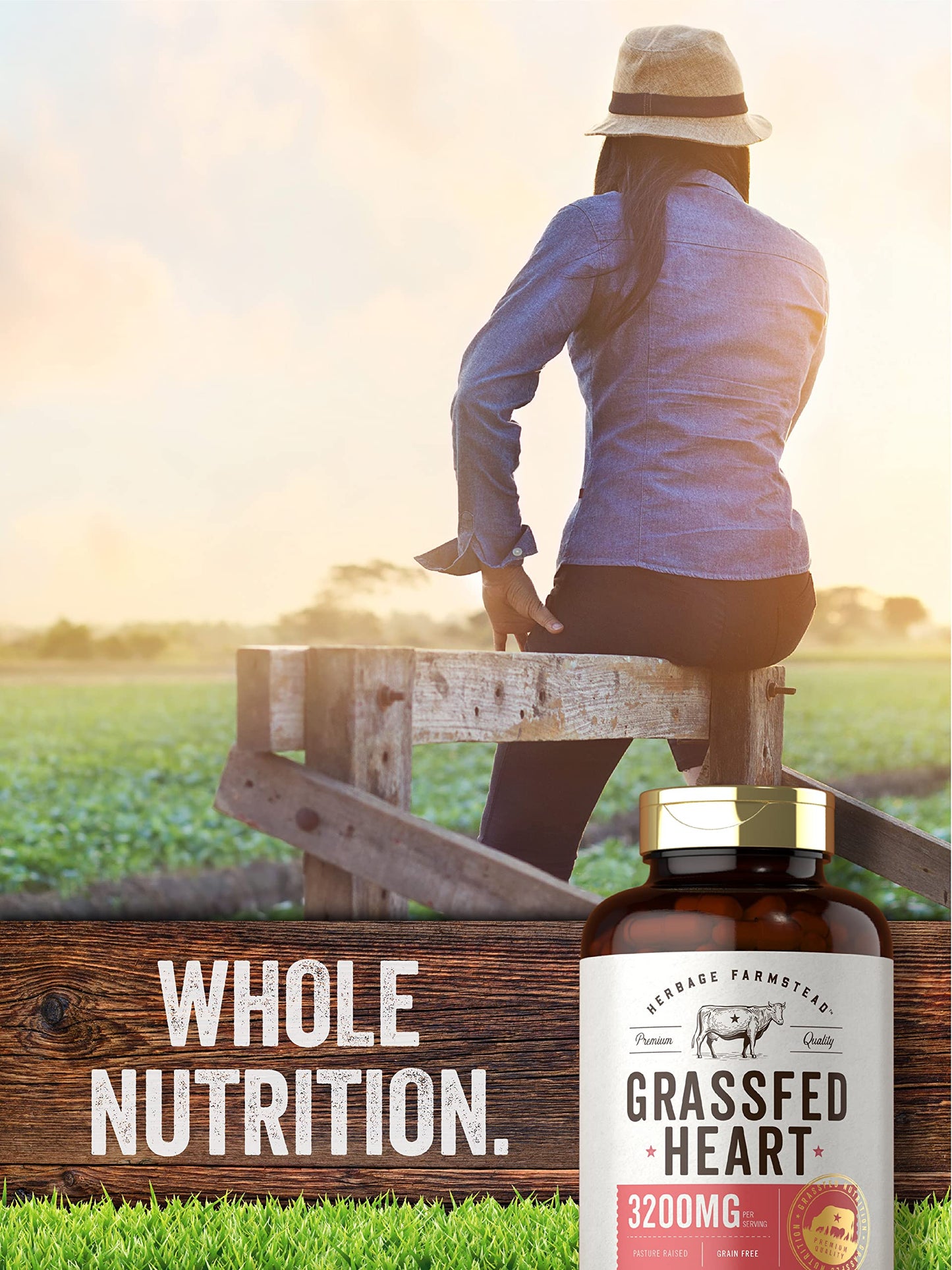 Carlyle Grass Fed Beef Heart Supplement Capsules 200 Count