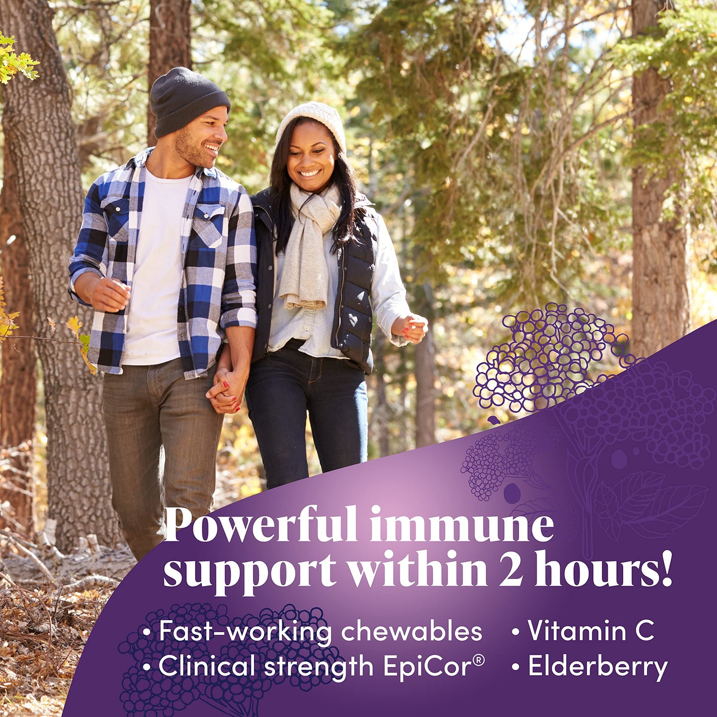 ZAND Immune Fast Elderberry Chews Boosts Immune Response & Cell Activity w/EpiCor* & Vitamin C, 30 Tablets