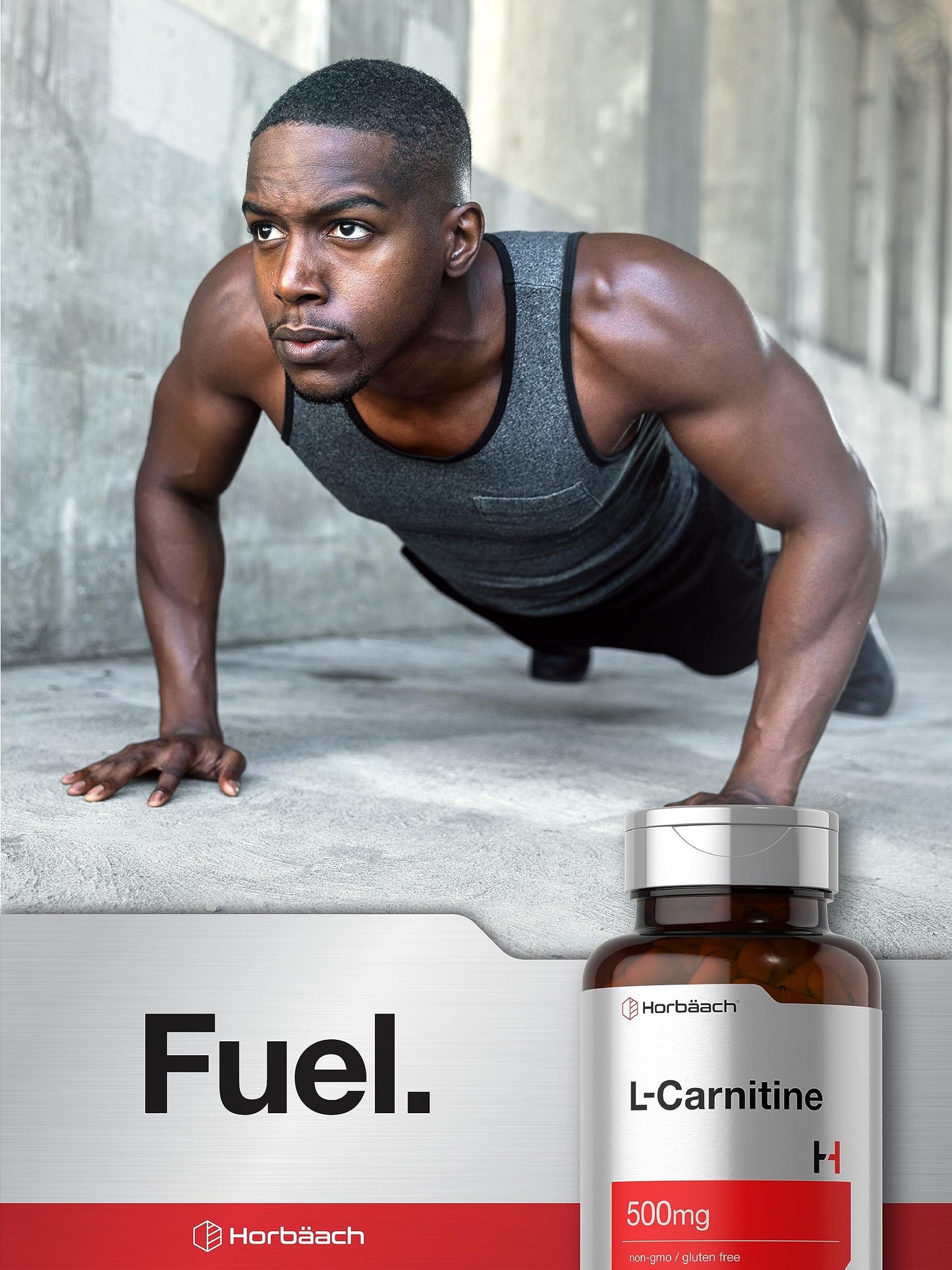 Horbäach L-Carnitine Supplement 500mg Capsules, 60 Count