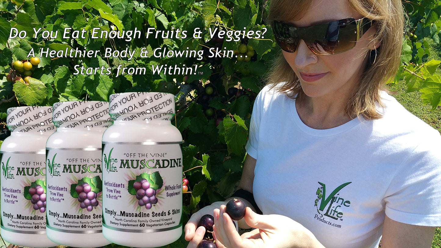 Vine Life Muscadine Grape Seed & Skin 650mg Vegan Capsules 60 Count