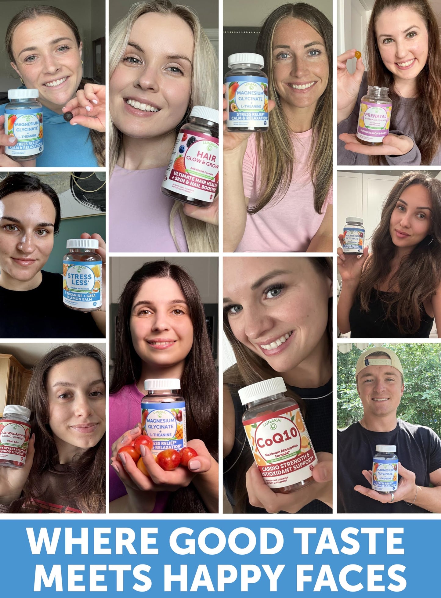 Lunakai Magnesium Glycinate with L-Theanine + Collagen Extra Strength Gummies 120-count