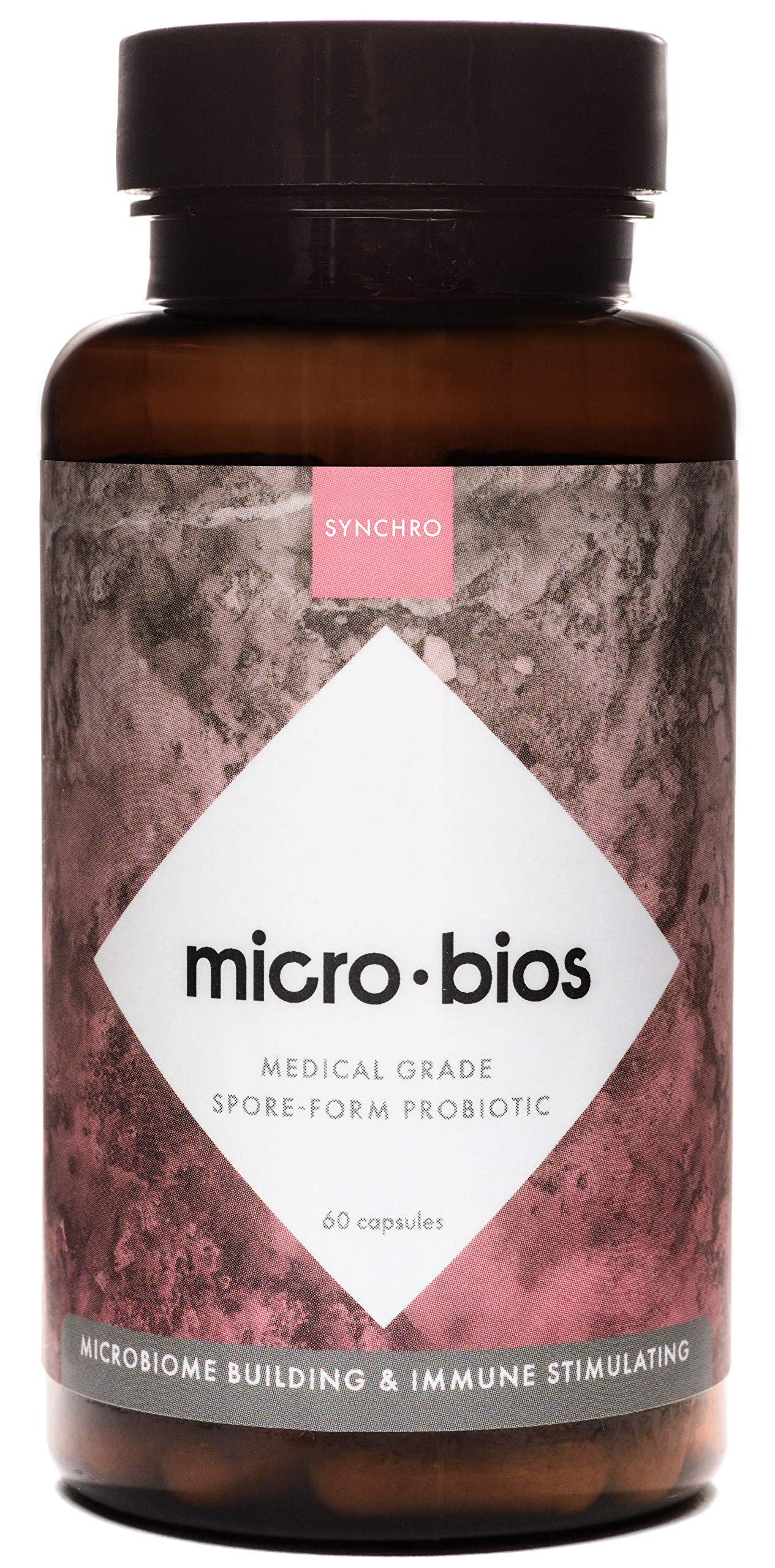 Synchro Micro•Bios Medical-Grade Spore-Form Probiotic - Bacillus Subtilus (HU58), Coagulans and Clausii - Immune Health + GI Support, 60 Capsules