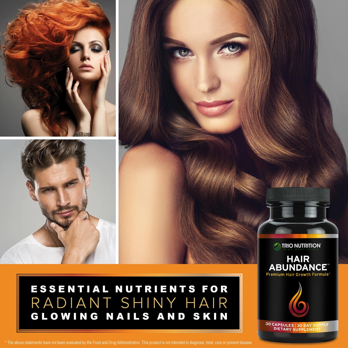 TRIO NUTRITION Hair Abundance Biotin 10000mcg Gummy 30 Count