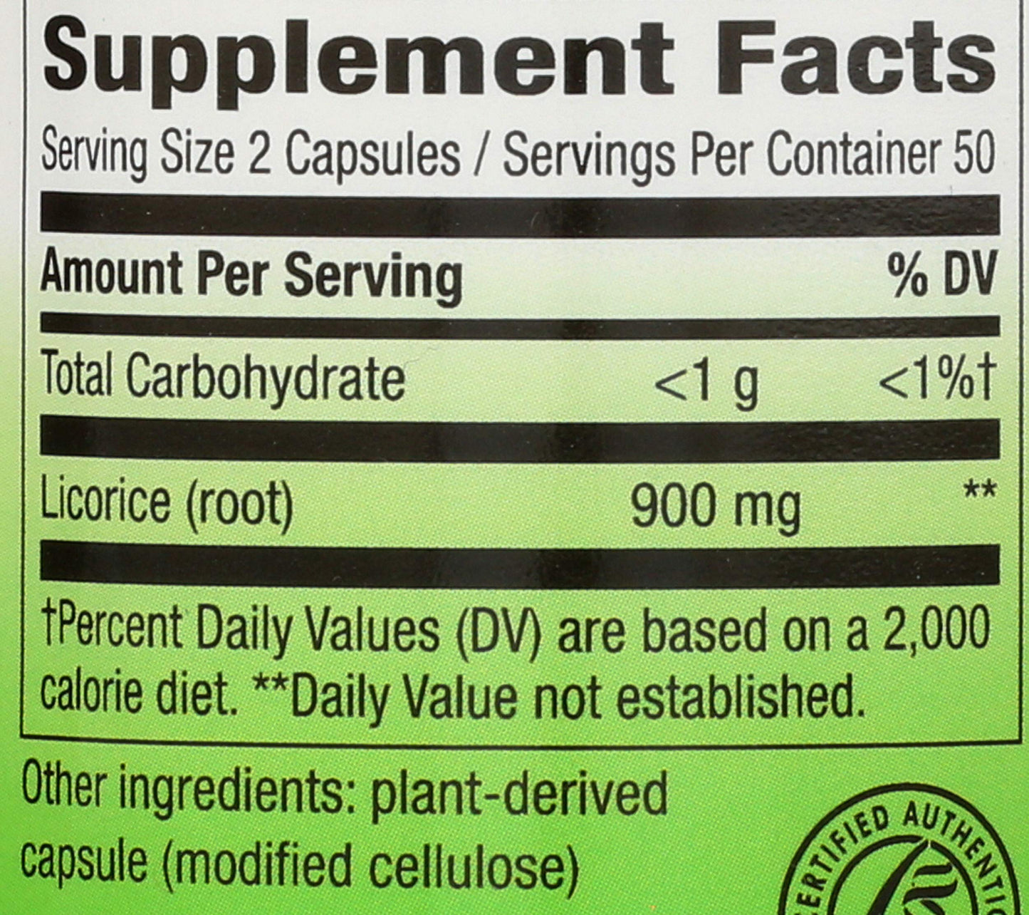 Nature's Way Licorice Root Capsules, 100 Count